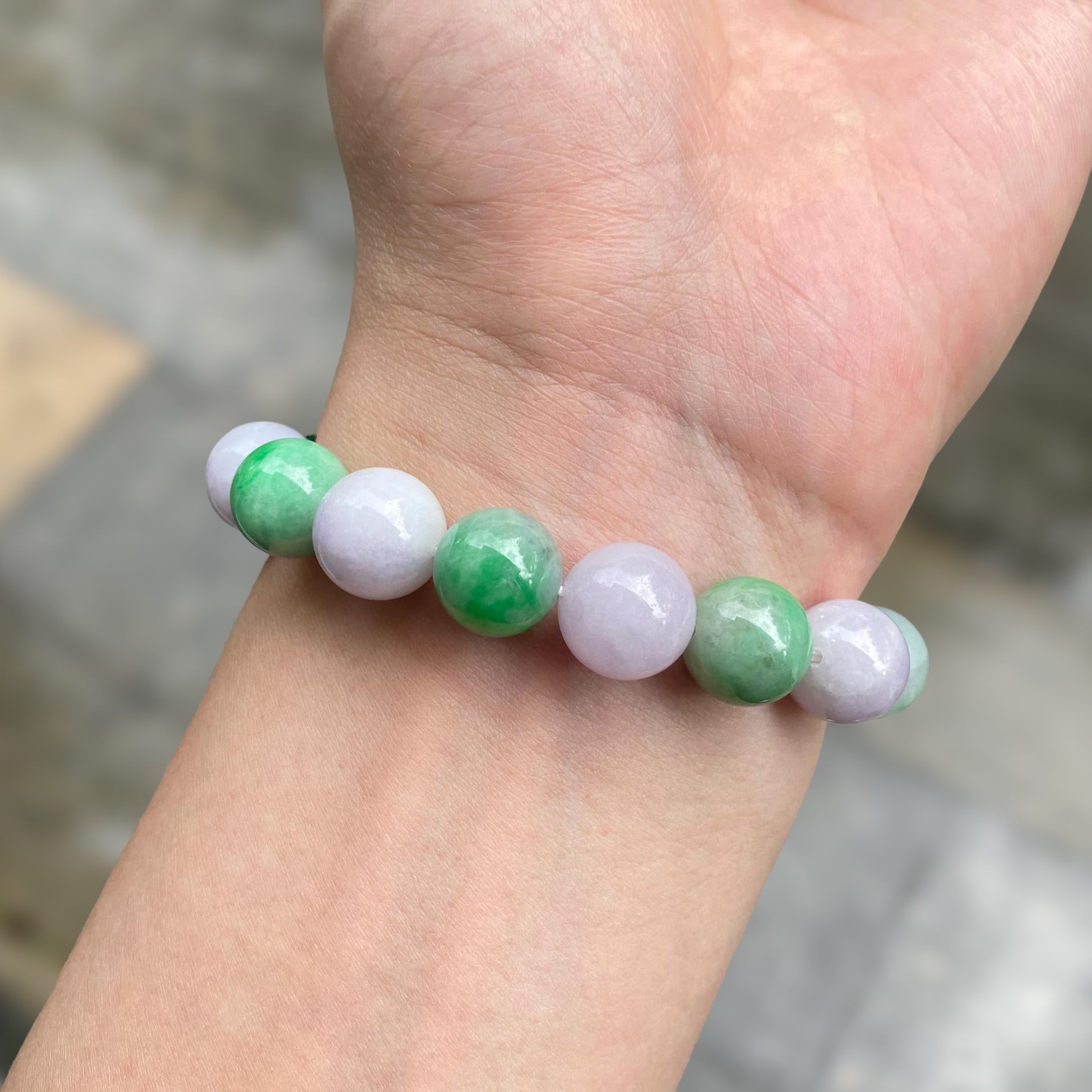 Gransky Multi-Color Type-A Burmese Jadeite Beaded Bracelet - 18cm