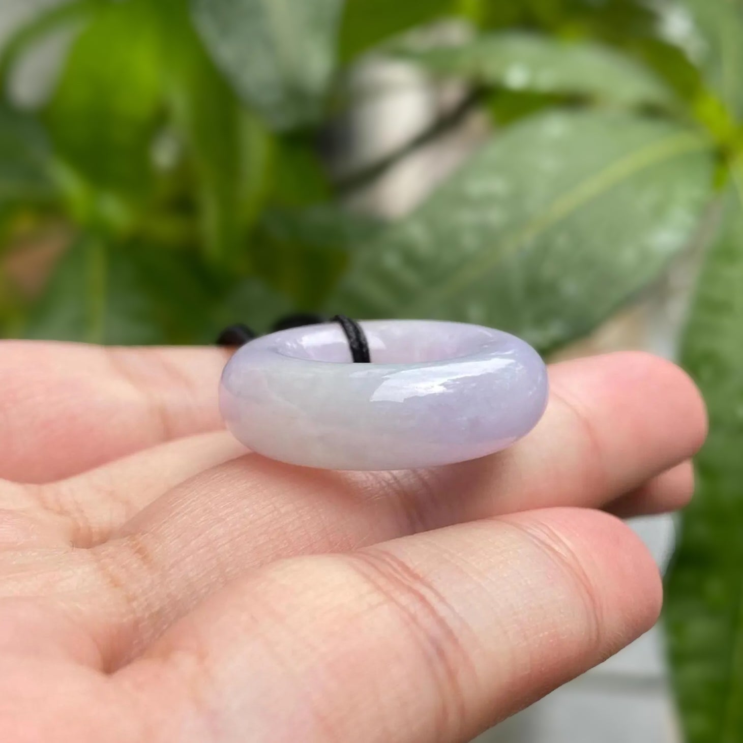 Purple Jade Round Donut Pendant 27mm - Calming Gemstone