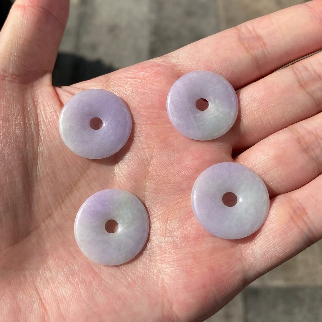 Intense Purple Jade Donut Pendant Necklace - Type-A Burmese Jadeite