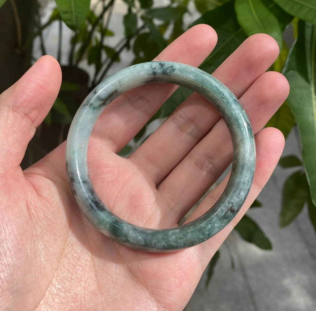 Natural Jadeite Real Jade Green Bangle Bracelet 60mm
