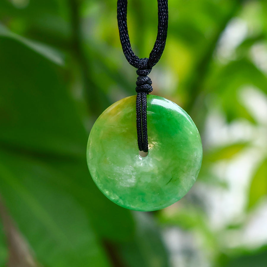Gransky Handcrafted Tiny Minimalist Donut Natural Jade Pendant