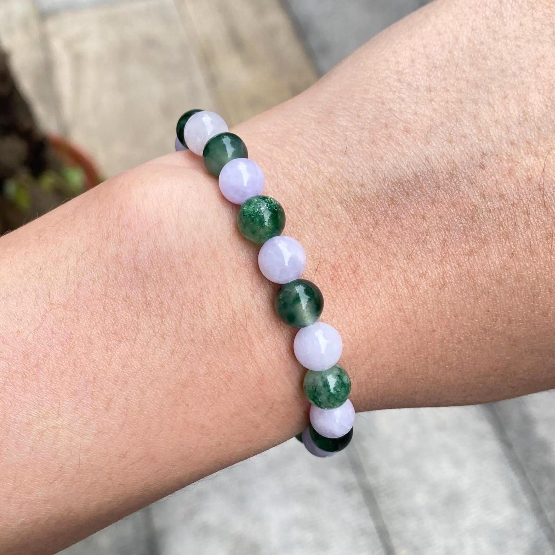 Gransky Multi-Color Type-A Burmese Jadeite Beaded Bracelet - 17cm