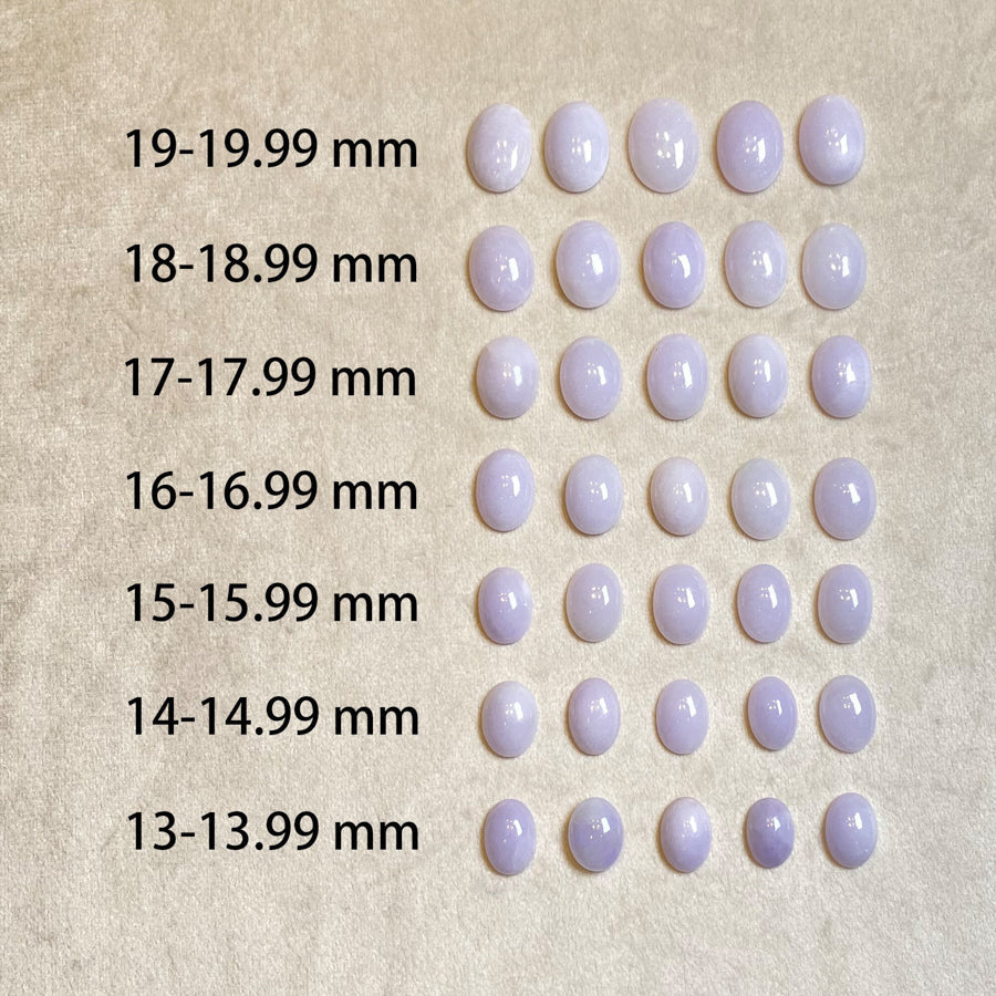 Gransky Jewellery Purple Cabochon Jadeite DIY Loose Gemstone - 13-19.9mm