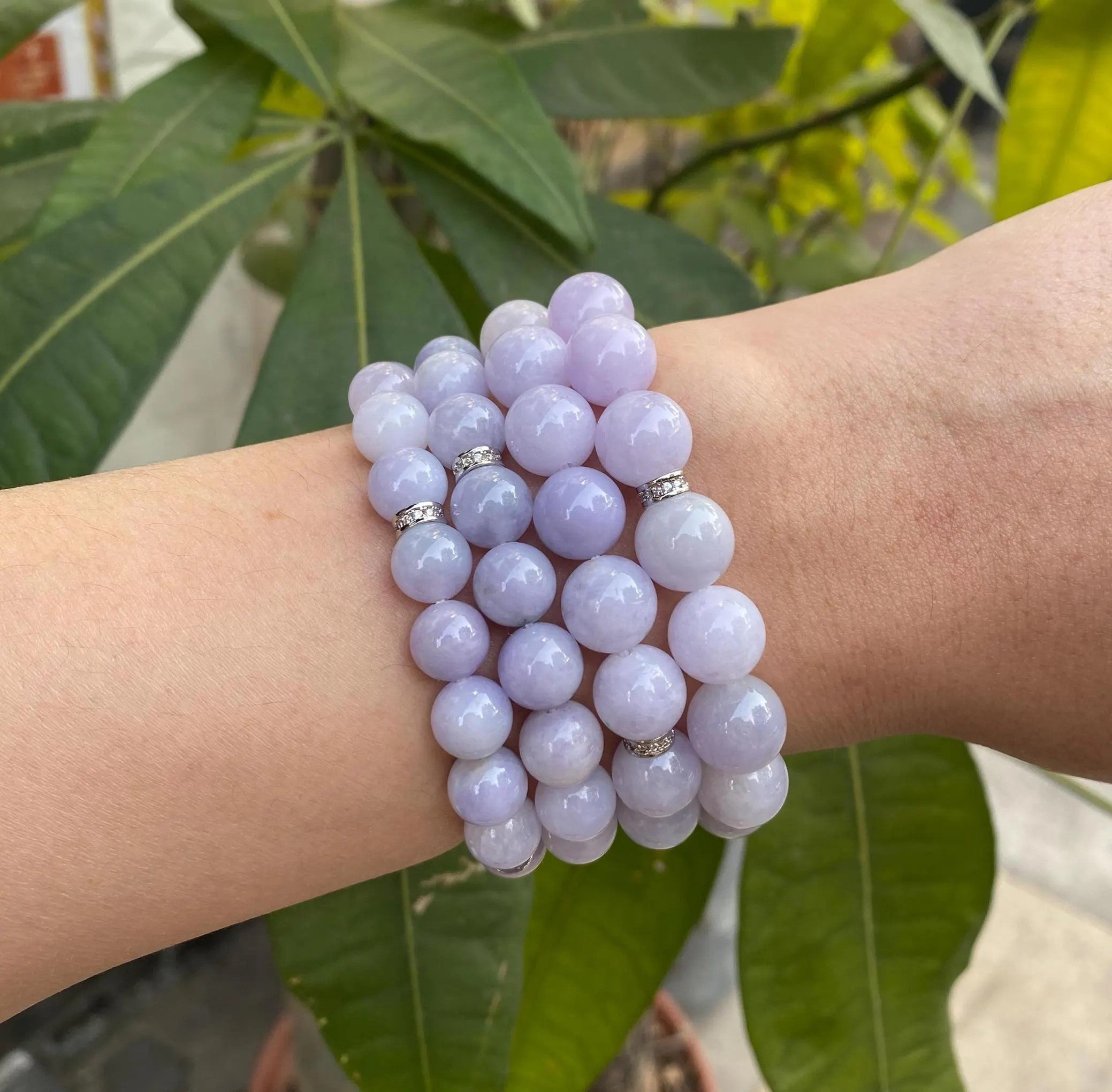 Burmese Purple Jade Bracelet, Jade Stone Bead Bracelet, Natural Jade Gemstone Bracelet, Jade Healing Jewelry, Jade Bracelet Man & Woman