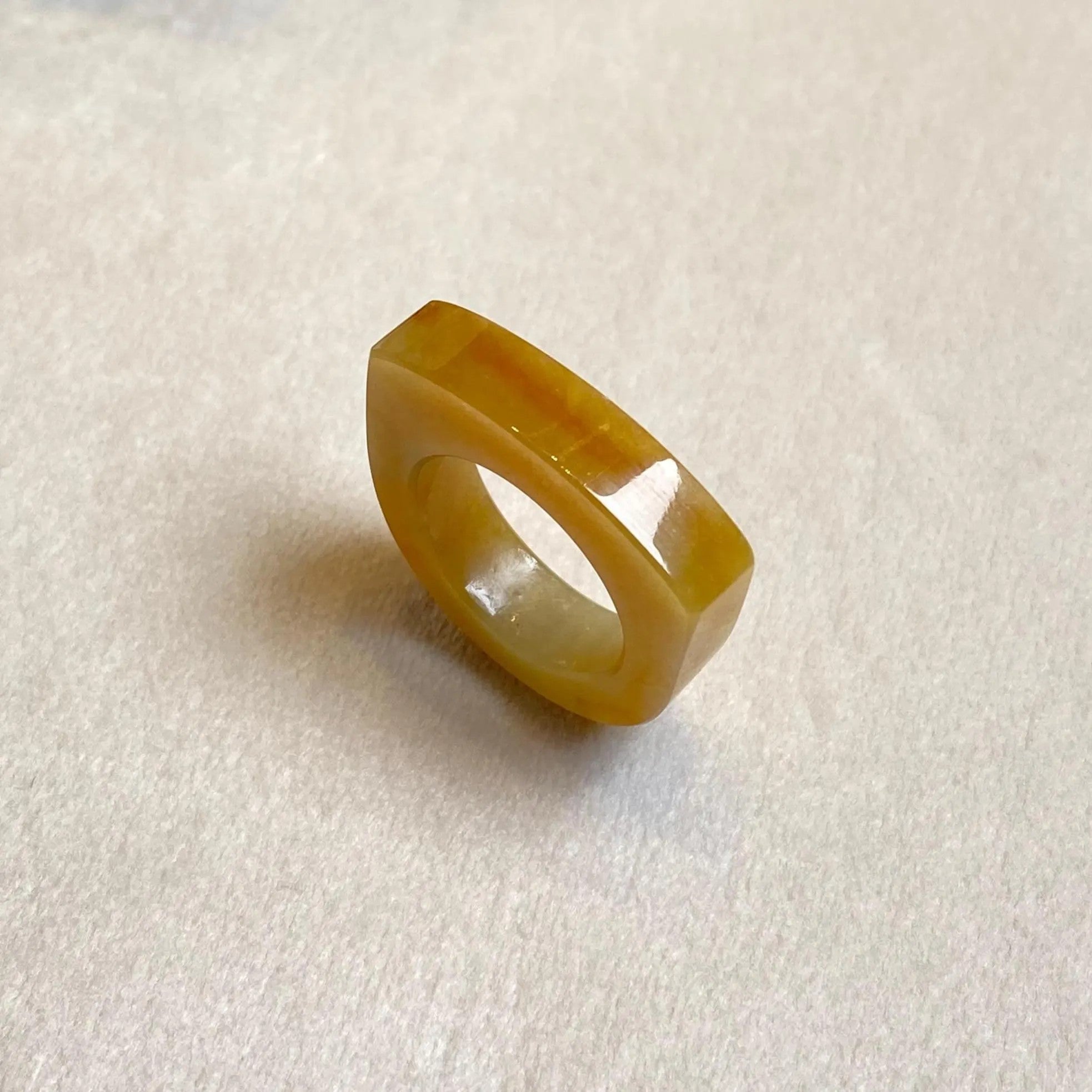 Exquisite Natural Untreated Brown Burmese Jadeite Saddle Ring (马鞍戒) – Size US 8.25 & 9.25