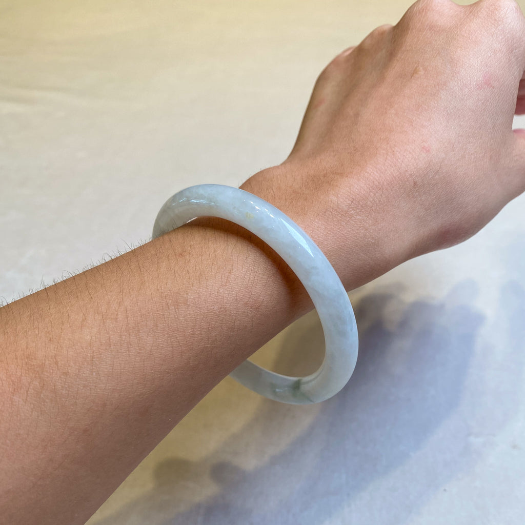 56.5mm Natural Jadeite Real Jade Round Bangle Bracelet