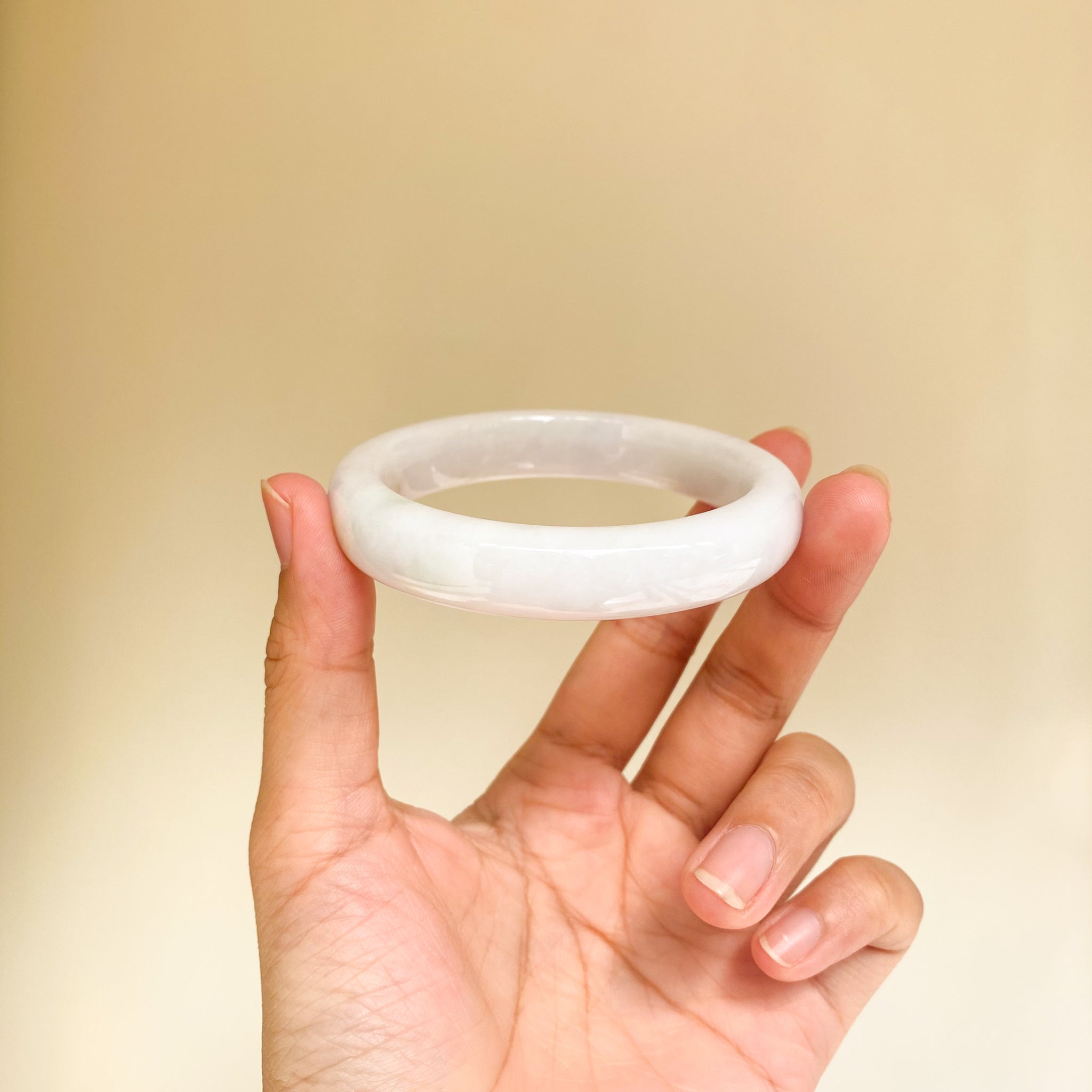 56.5-58.0mm Natural Jadeite Real Jade Round Bangle Bracelet