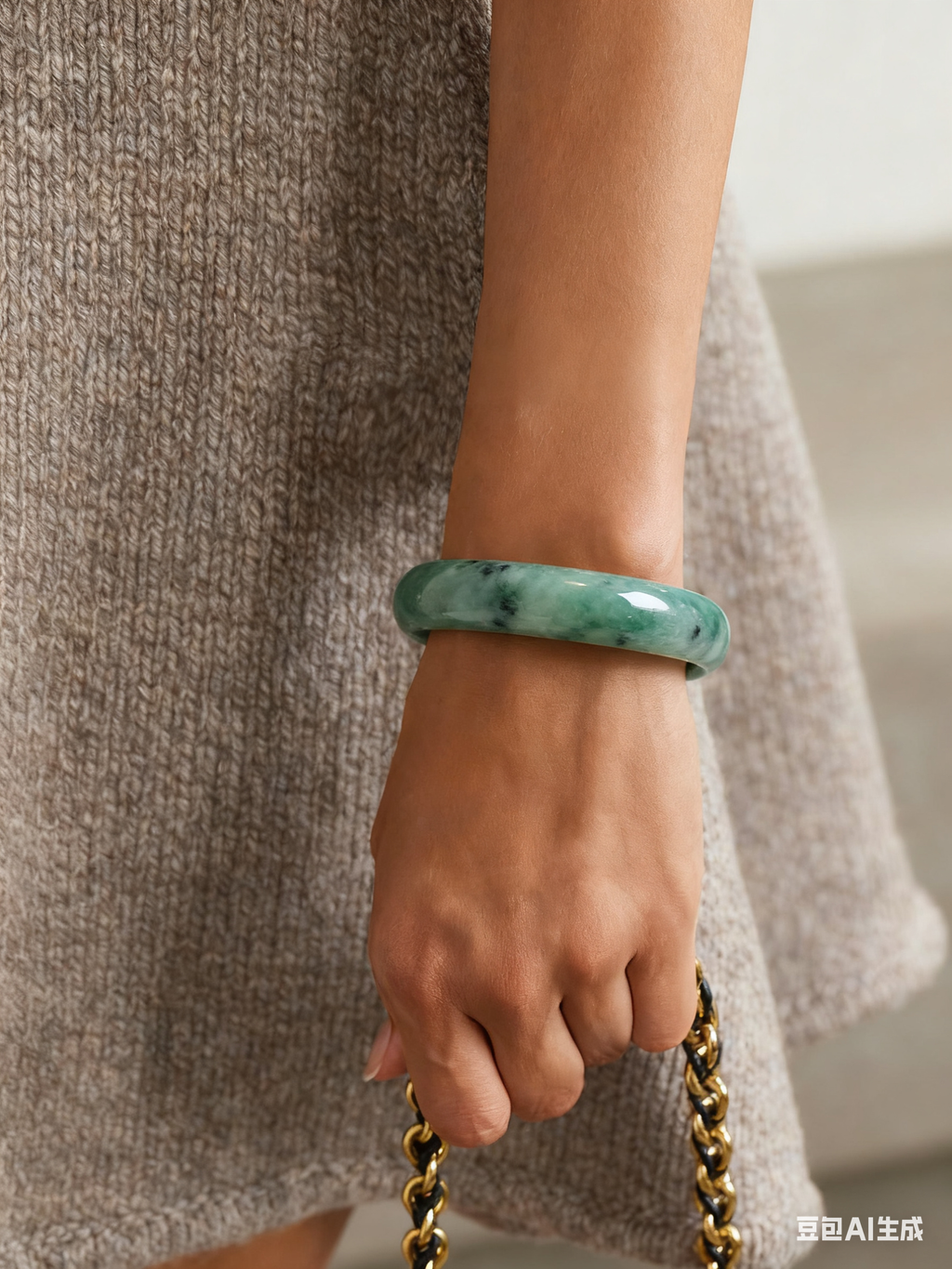 Natural Jadeite Real Jade Green Bangle Bracelet 60mm