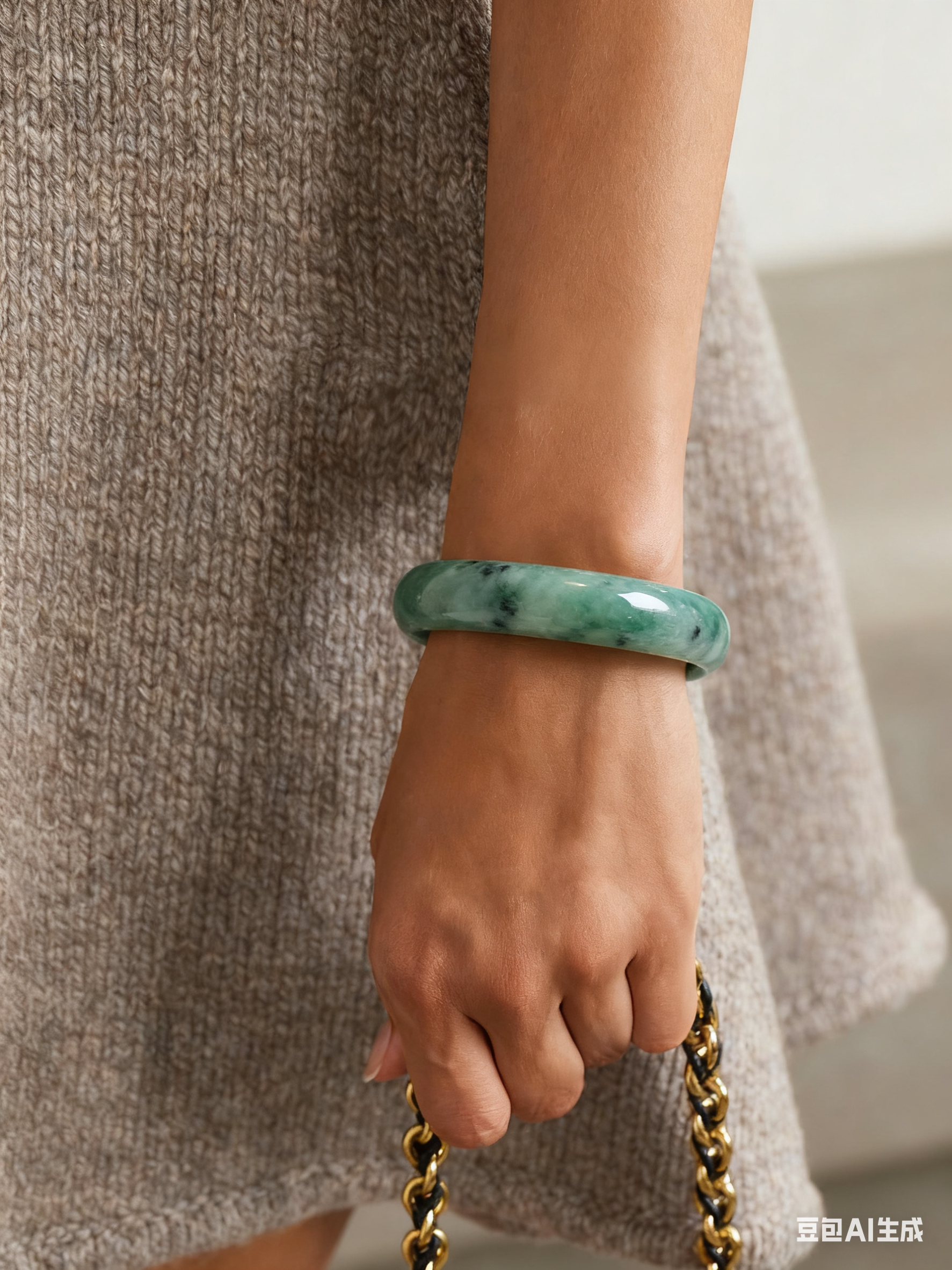 Natural Jadeite Real Jade Green Bangle Bracelet 60mm