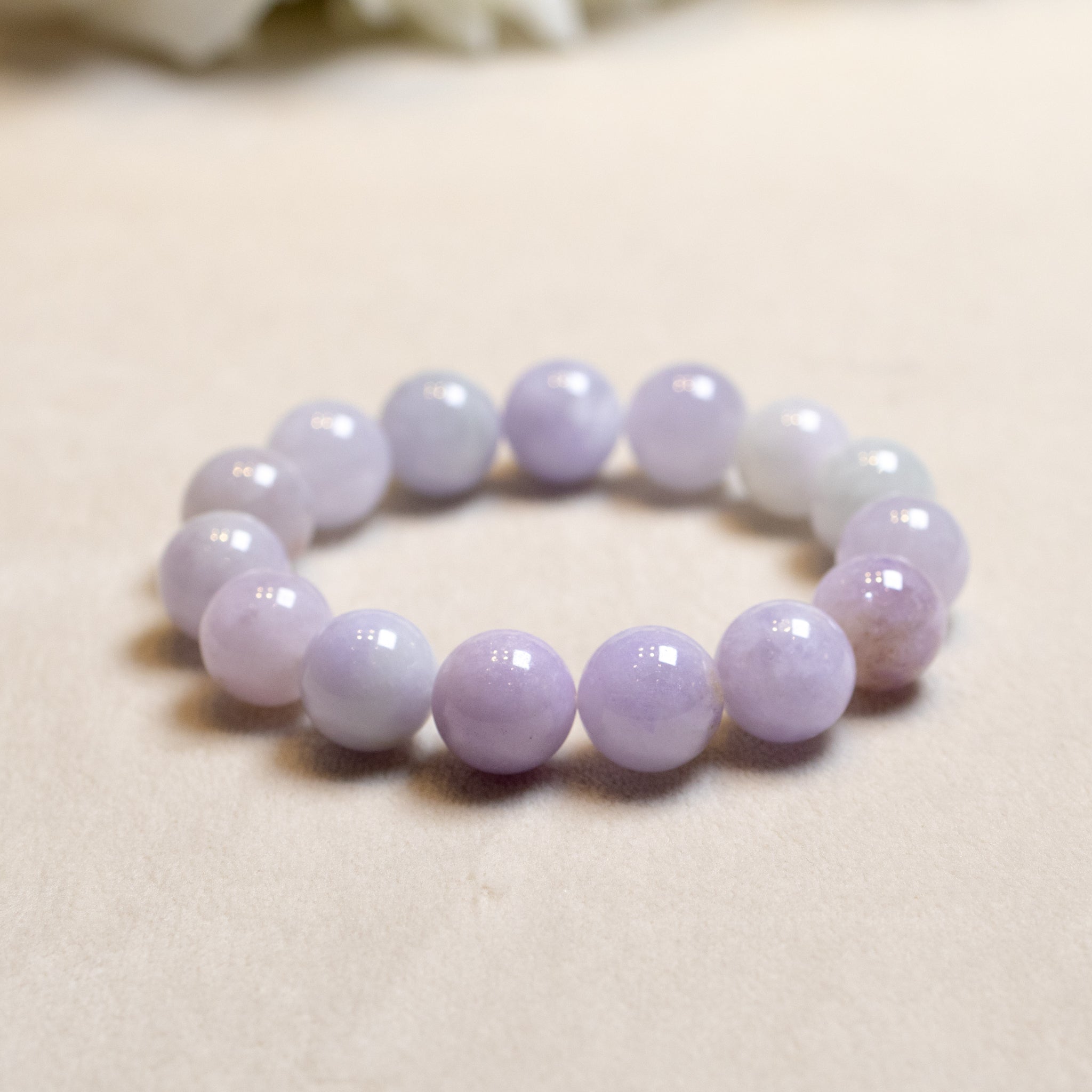 18cm Burmese Jade Bracelet, Purple Jade Bead Bracelet, Natural Jade Gemstone, Jade Healing Jewelry, Jade Bracelet Men and Women