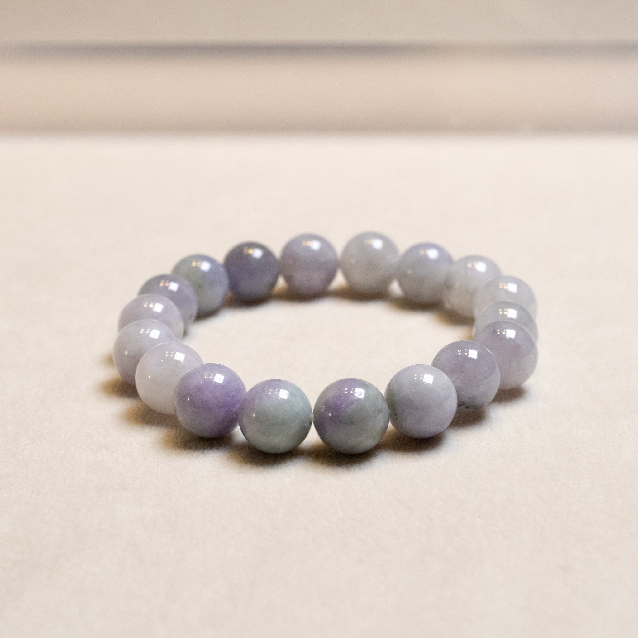 Gransky Purple Jadeite Beaded Bracelet - Natural Untreated Type-A Burmese