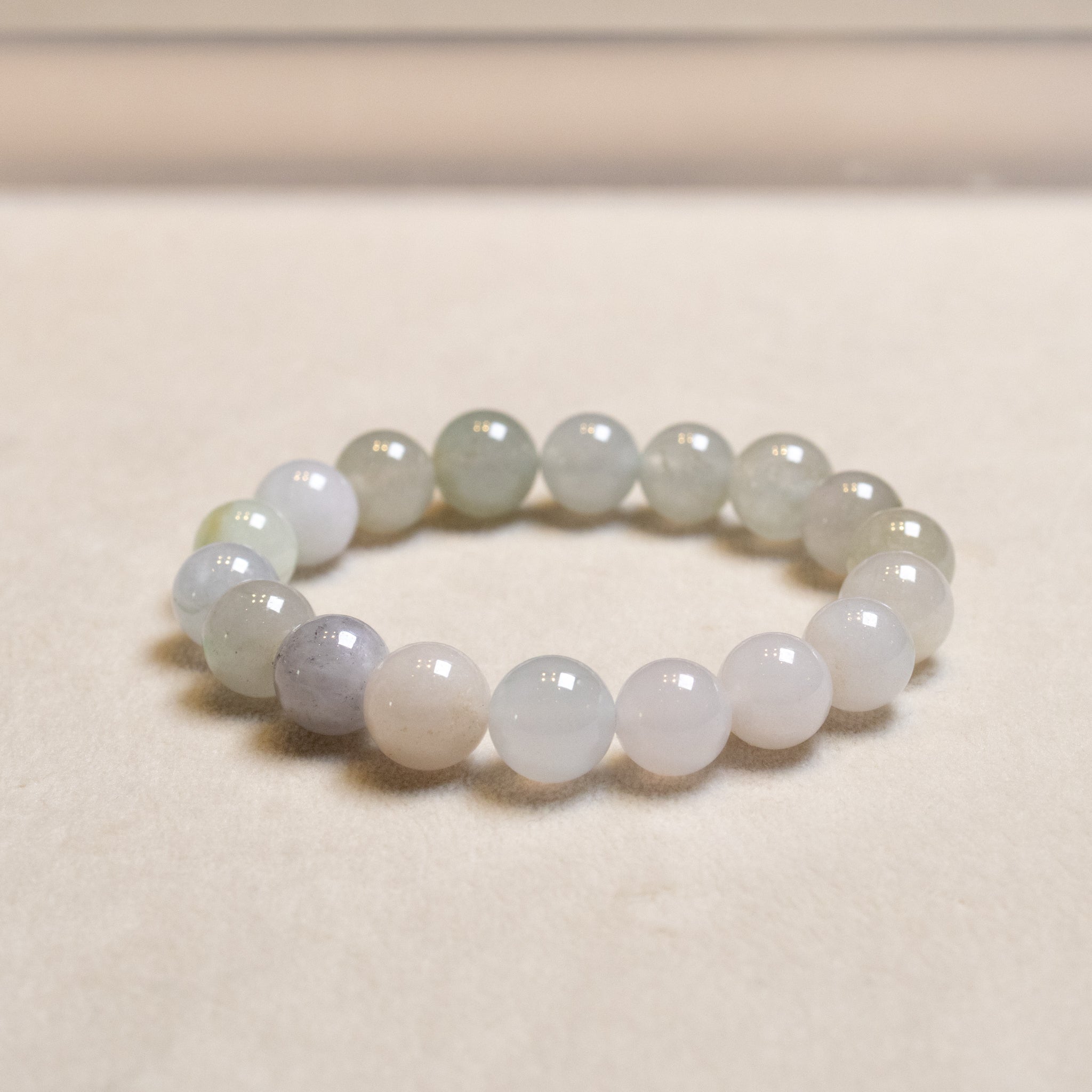 Multi-Color Natural Untreated Type-A Burmese Jadeite Beaded Bracelet
