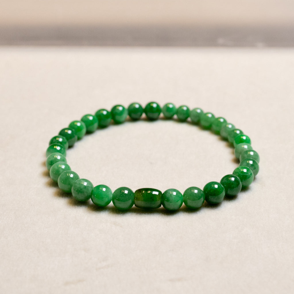 Gransky Jewellery Imperial Green Type-A Jadeite Stretch Bracelet - 17cm, 5-6mm