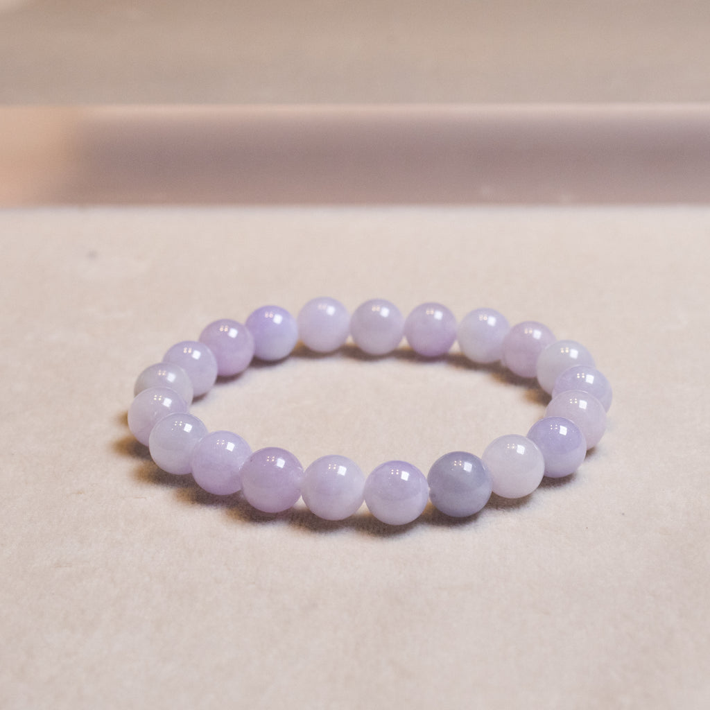 18cm Burmese Jade Bracelet, Purple Jade Bead Bracelet, Natural Jade Gemstone, Jade Healing Jewelry, Jade Bracelet Men and Women