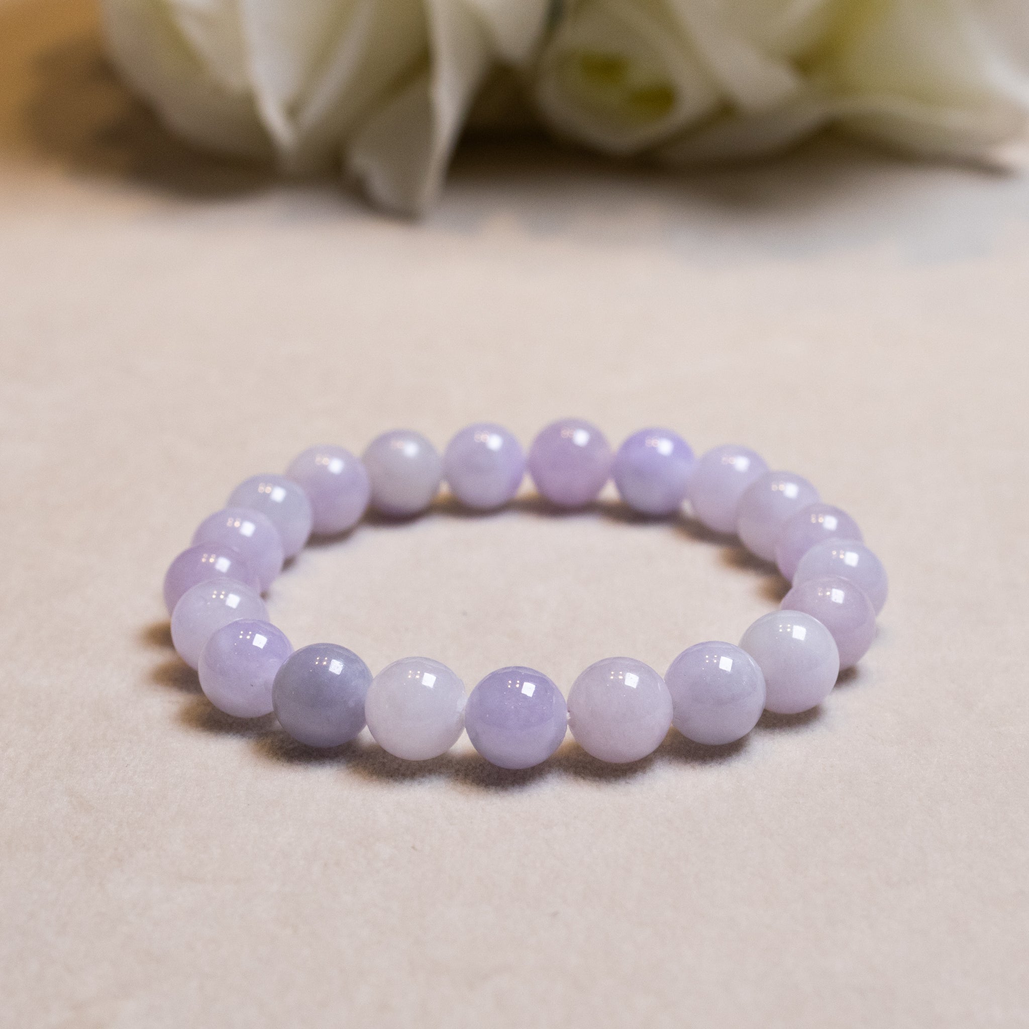 18cm Burmese Jade Bracelet, Purple Jade Bead Bracelet, Natural Jade Gemstone, Jade Healing Jewelry, Jade Bracelet Men and Women