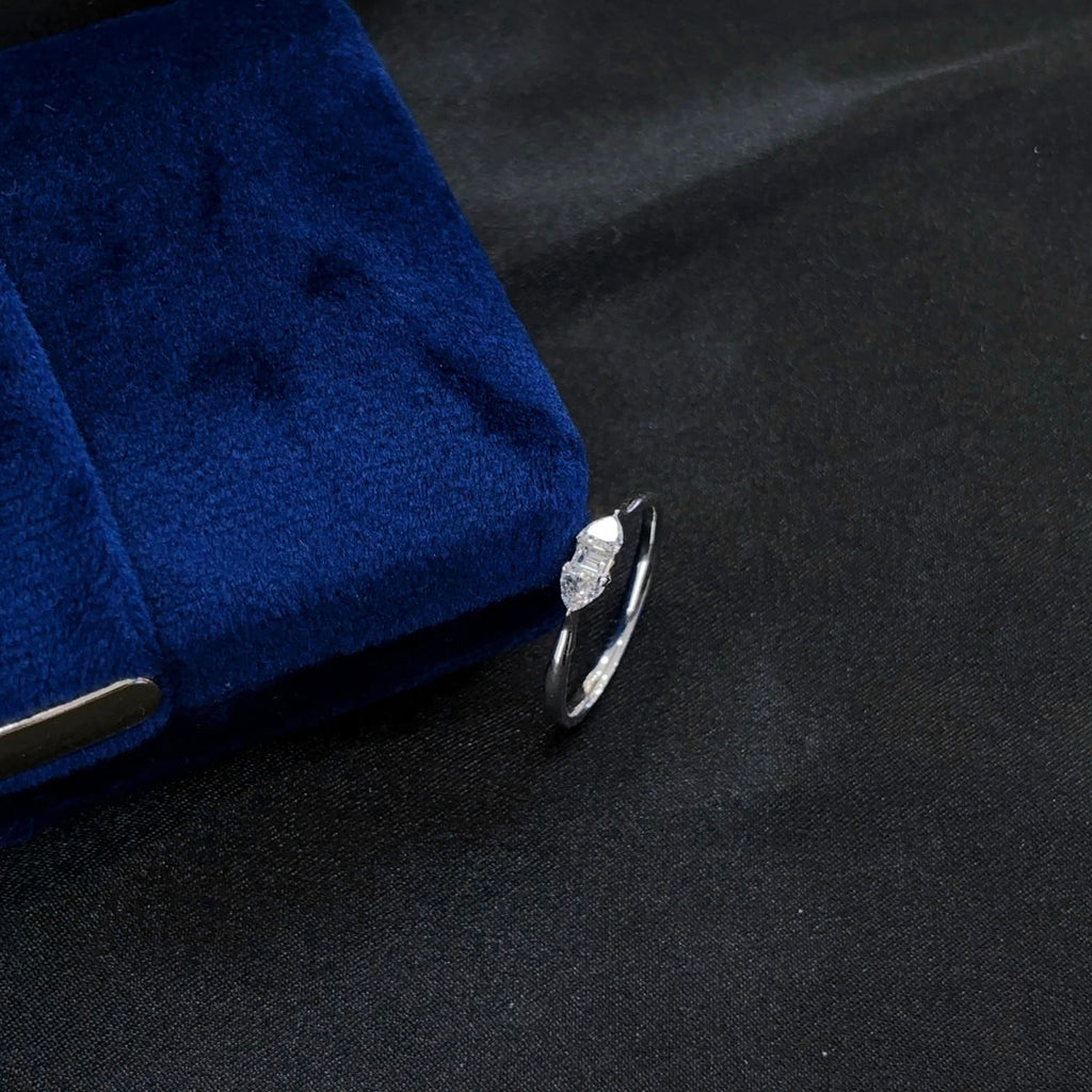 Gransky Natural 0.27 Ct Baguette Diamond Band Ring Solid 18k White Gold Handmade Jewelry