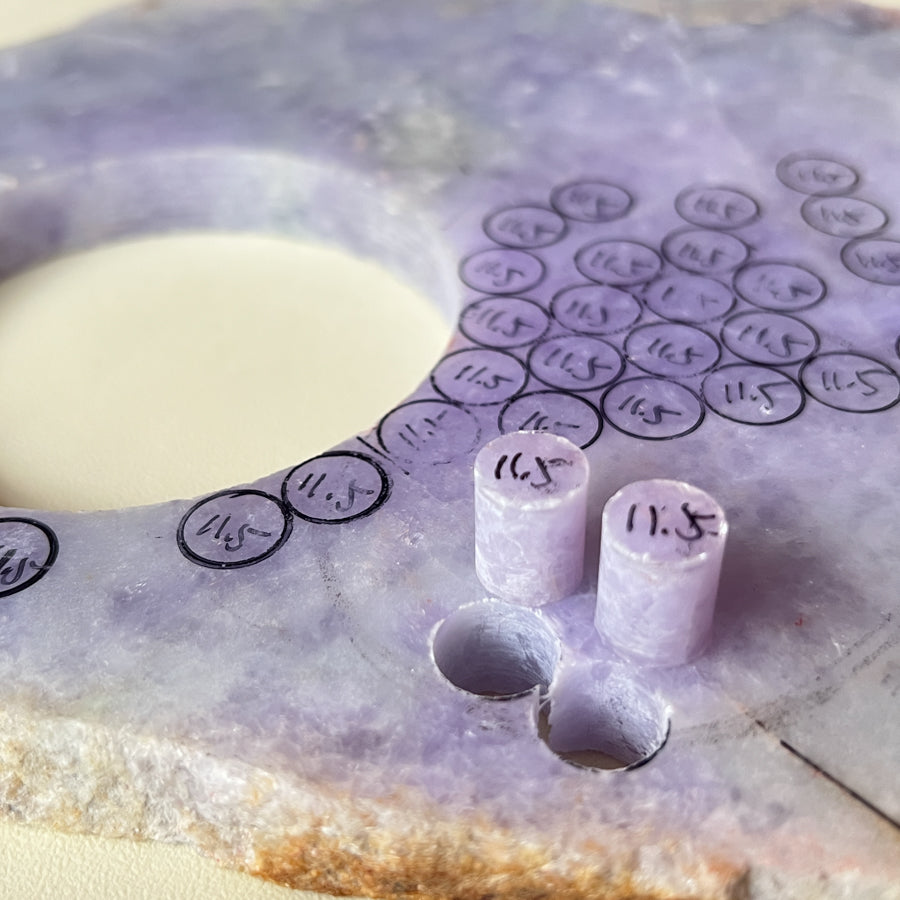 Intense Purple Jade Beaded Studs Earring Natural Type A Certified