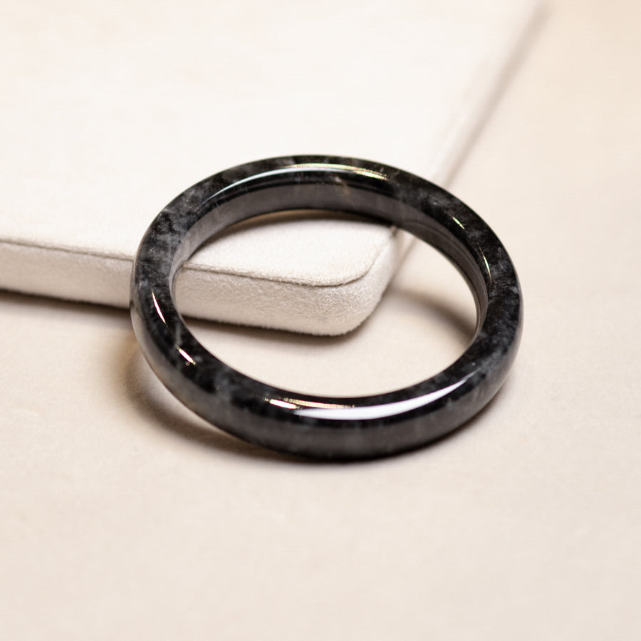 54-60mm Natural Black Jade Bangle Bracelet Gold Scattering - Various Sizes Available