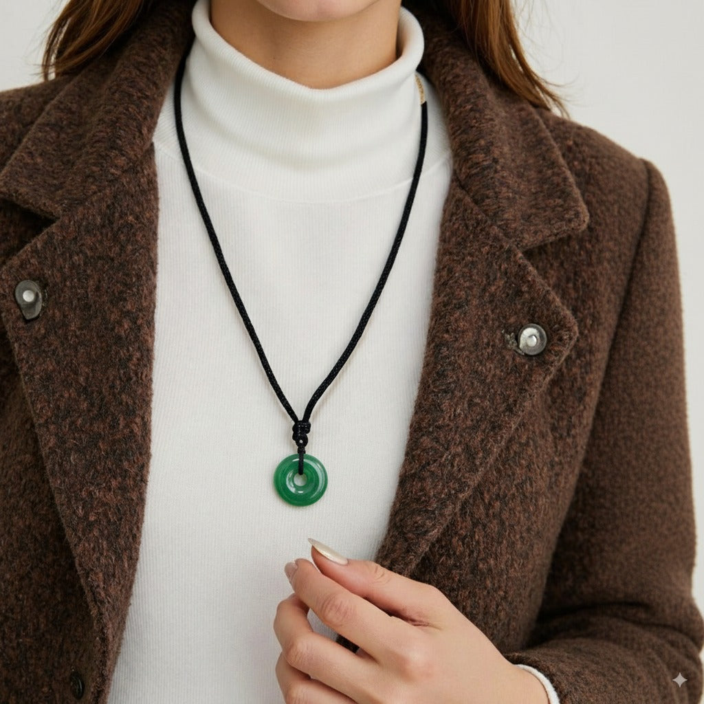 Natural Green Jadeite Round Pendant 24.3mm – Untreated Type-A Jade