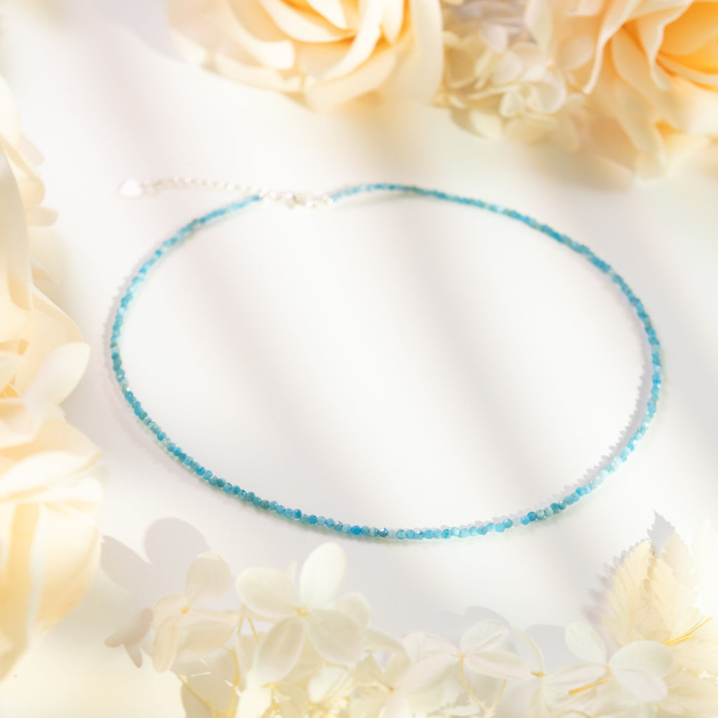 Gransky Tiny Larimar Gemstone Beaded Minimalist Necklace