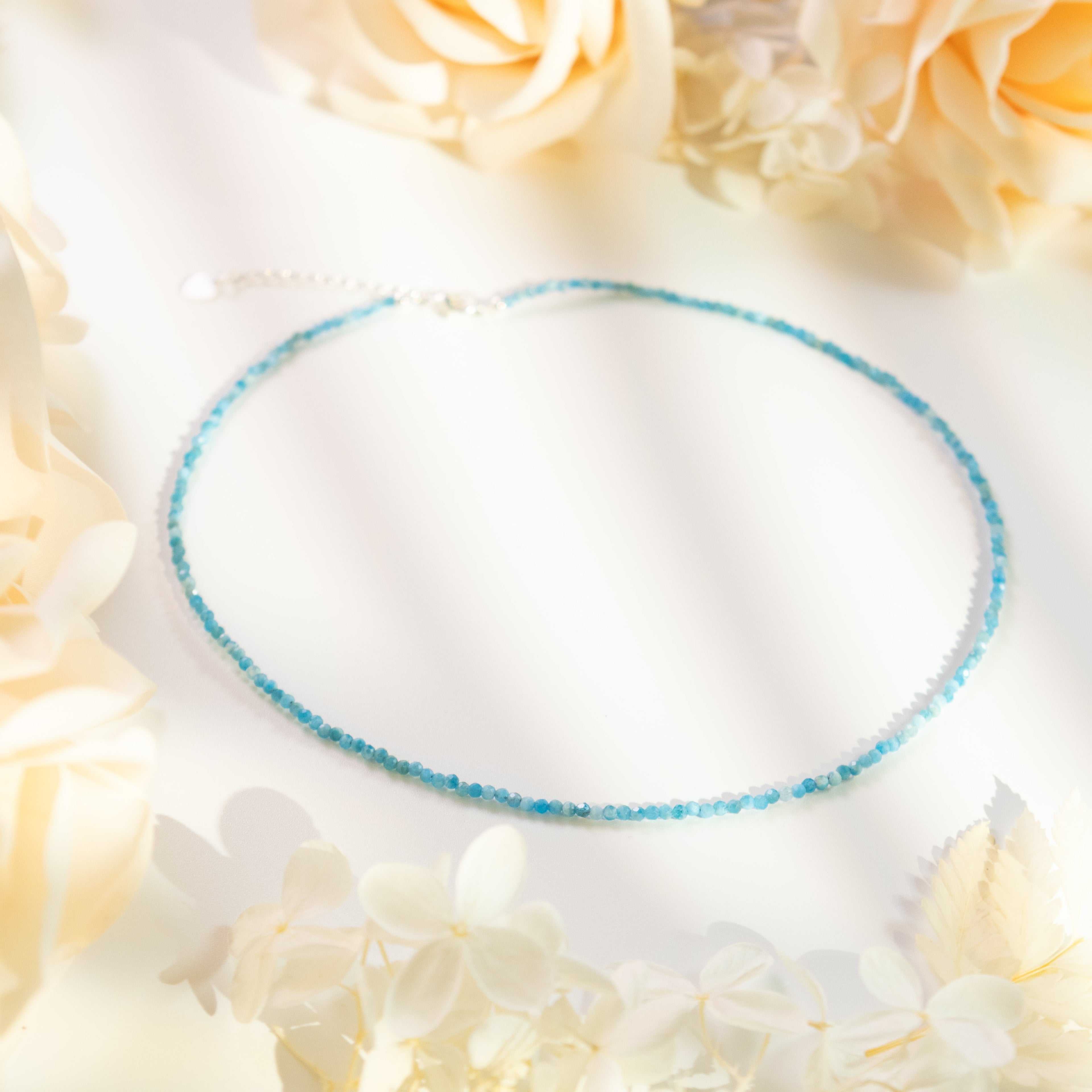 Gransky Tiny Larimar Gemstone Beaded Minimalist Necklace