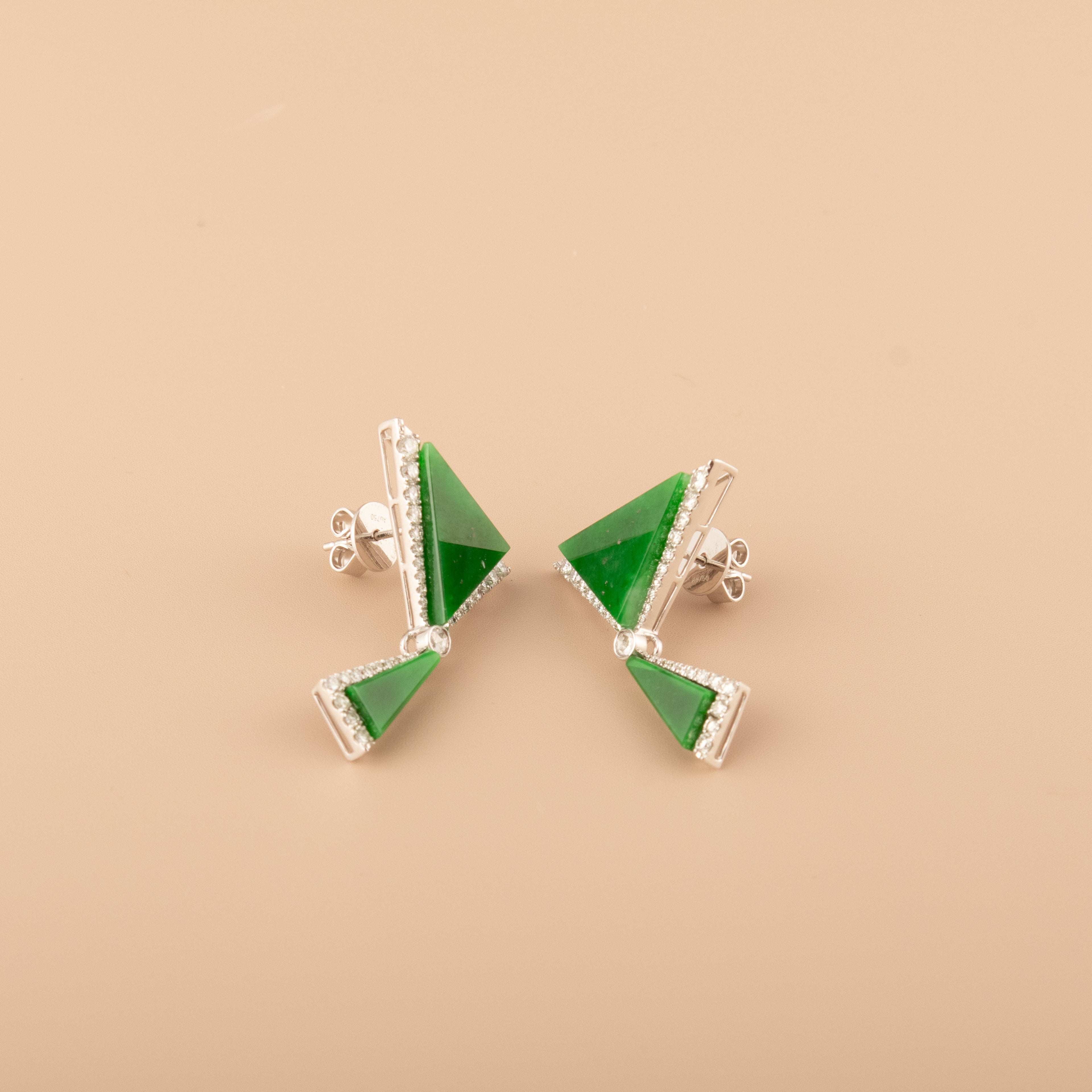 GRANSKY X KATHERINE 18K Gold Natural Diamond and Jade Earring