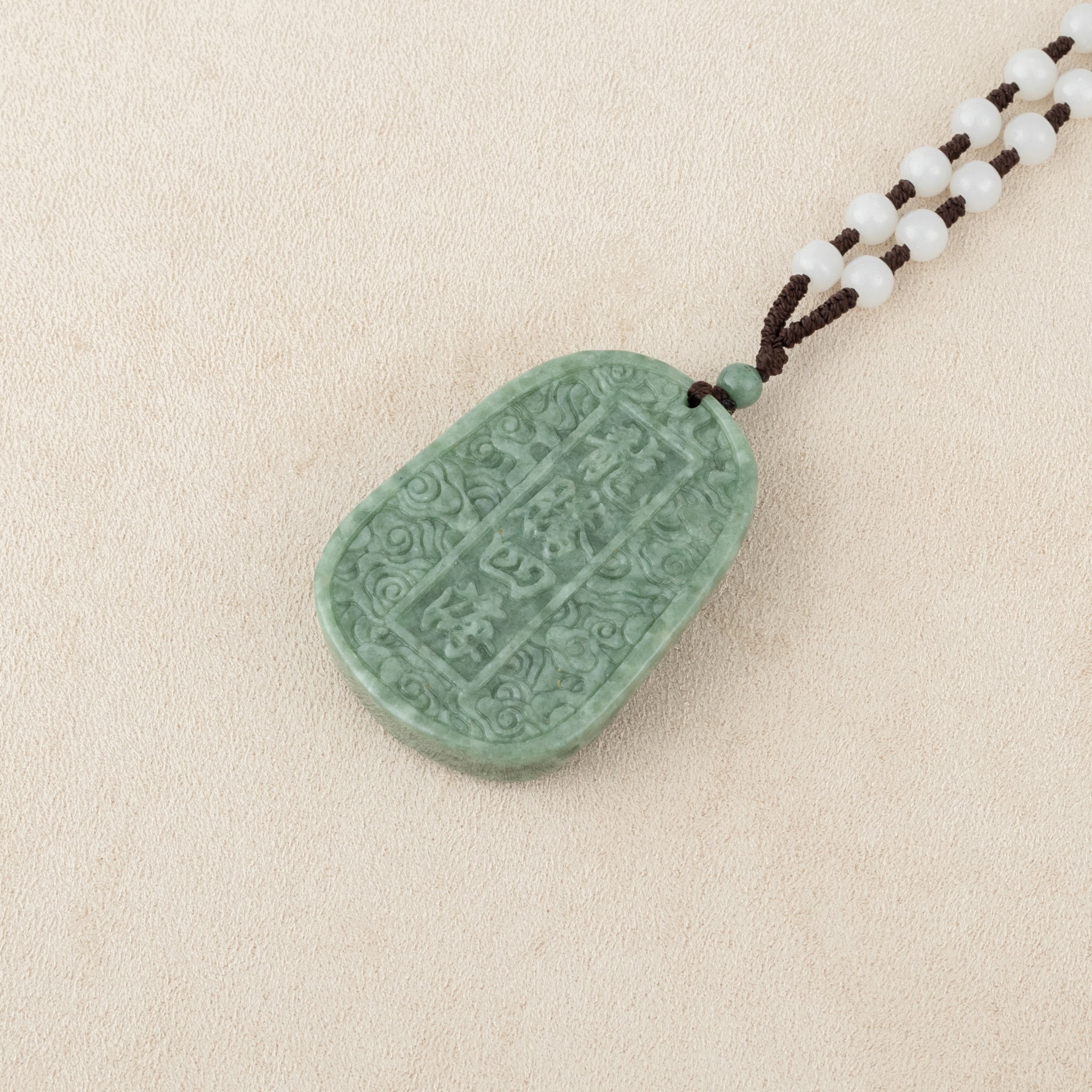 Gransky Green Jade Dragon Amulet Pendant for Men