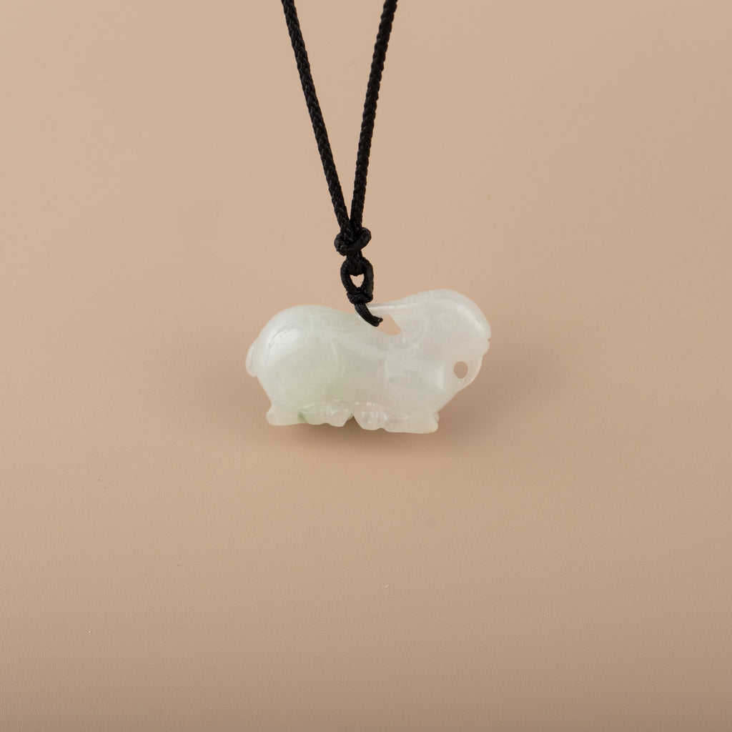 Gransky Carved Goat Jadeite Pendant