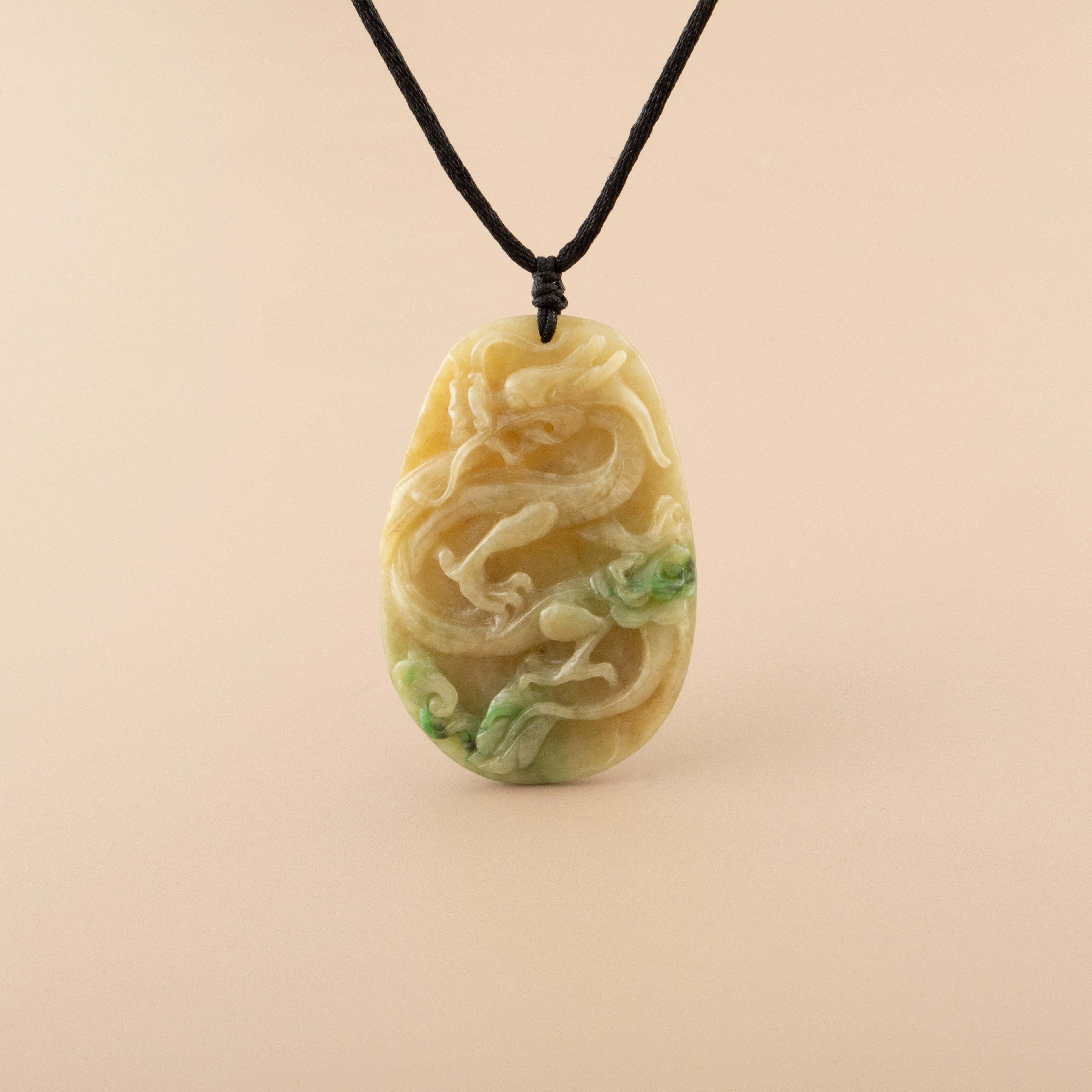 Handcrafted Dragon Jade Pendant Natural Untreated Burmese Jade