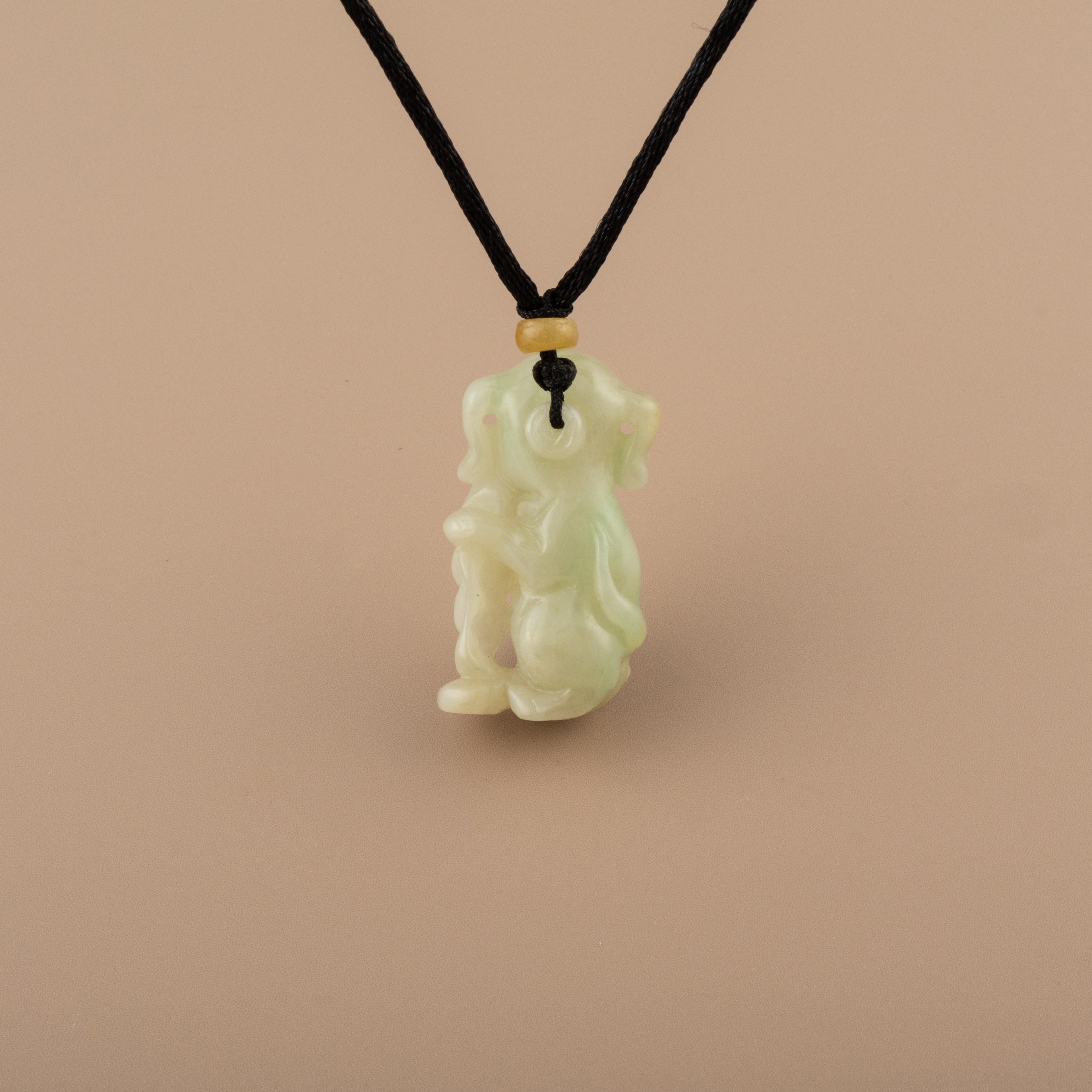 Gradient Green and Orange Jade Human-Like Standing Pig Pendant