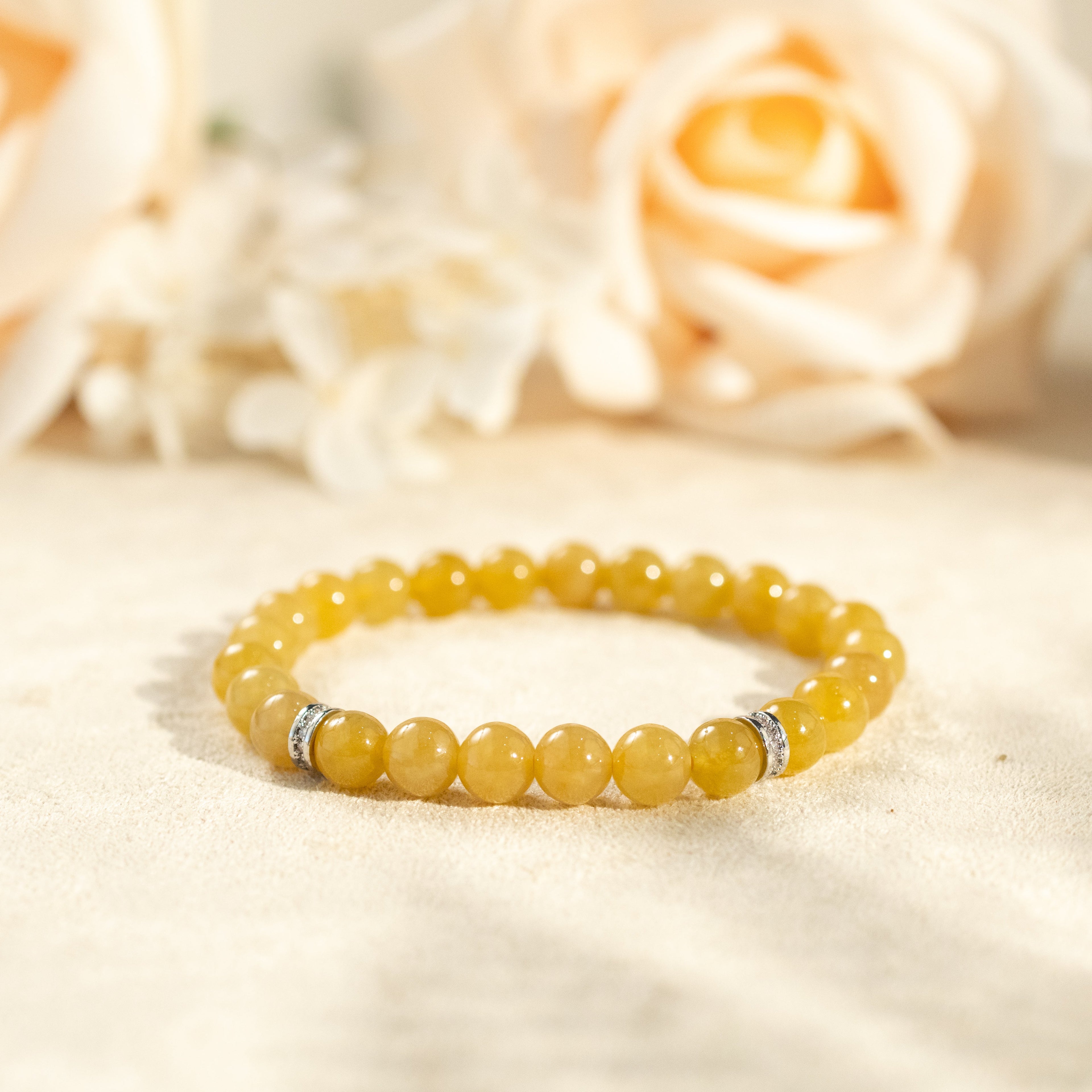 Orange Brown Jade Beaded Bracelet Natural Type A Burmese Jade