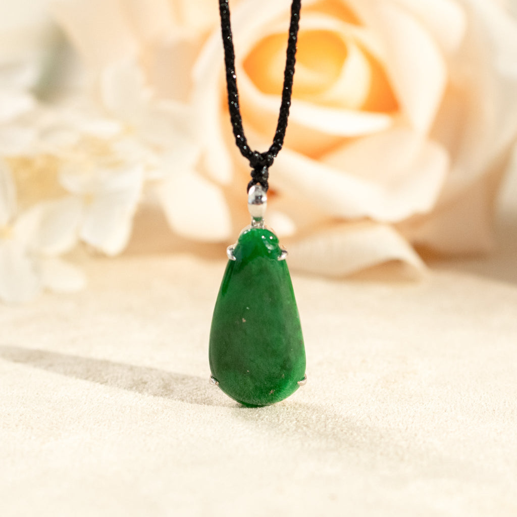 Handmade Carving Melon Shape Jade Pendant Necklace