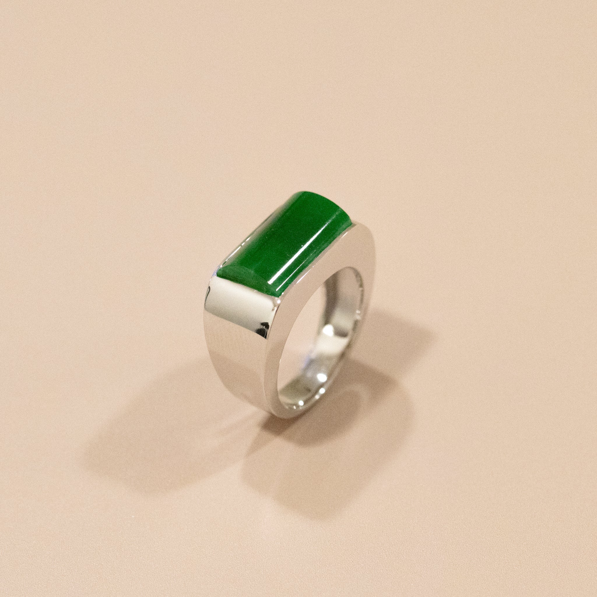 GRANSKY X KATHERINE 18K Gold A-Grade Natural Intense Green Jadeite Ring