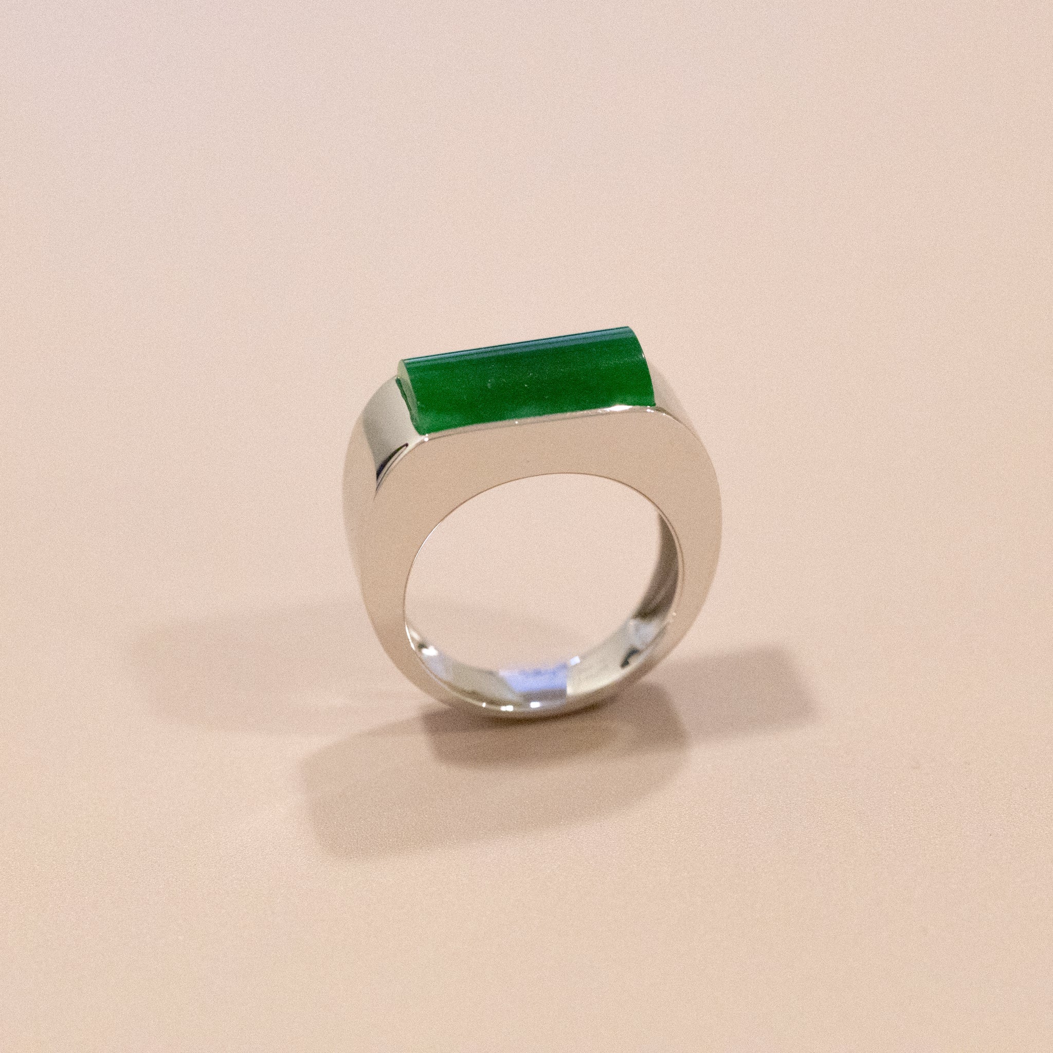 GRANSKY X KATHERINE 18K Gold A-Grade Natural Intense Green Jadeite Ring