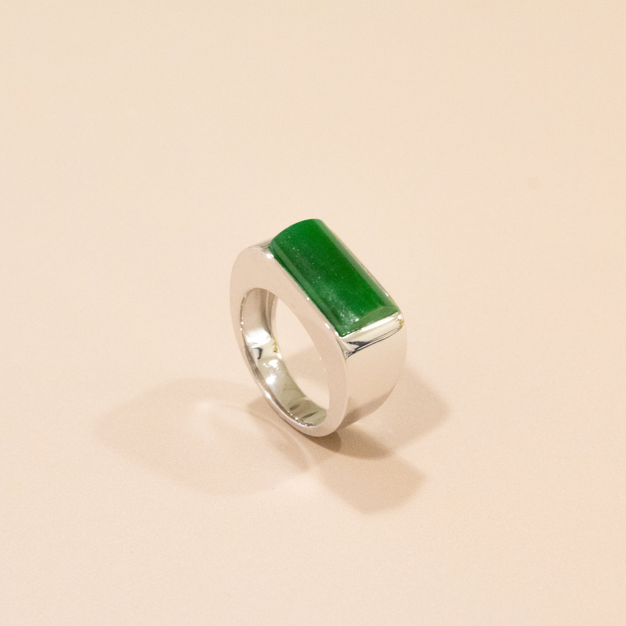 GRANSKY X KATHERINE 18K Gold A-Grade Natural Intense Green Jadeite Ring