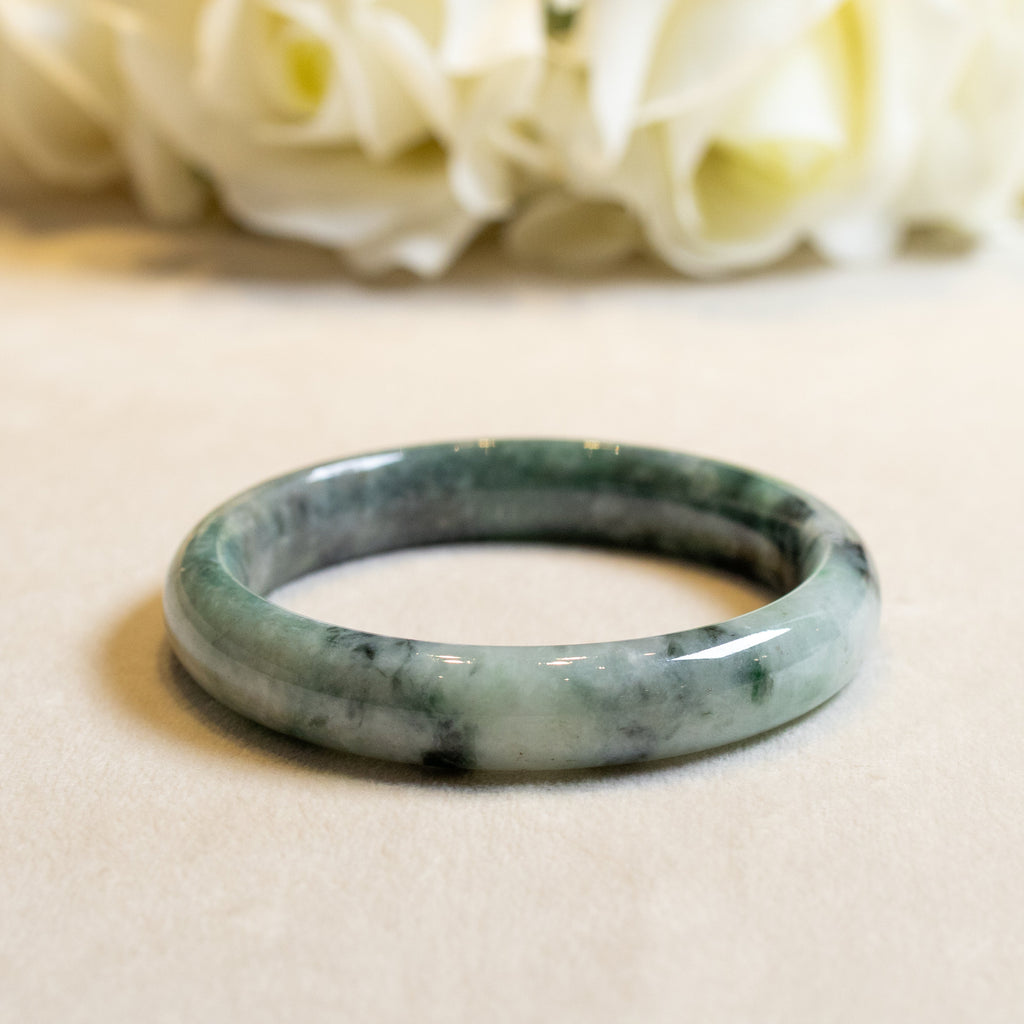 Natural Jadeite Real Jade Green Bangle Bracelet 60mm
