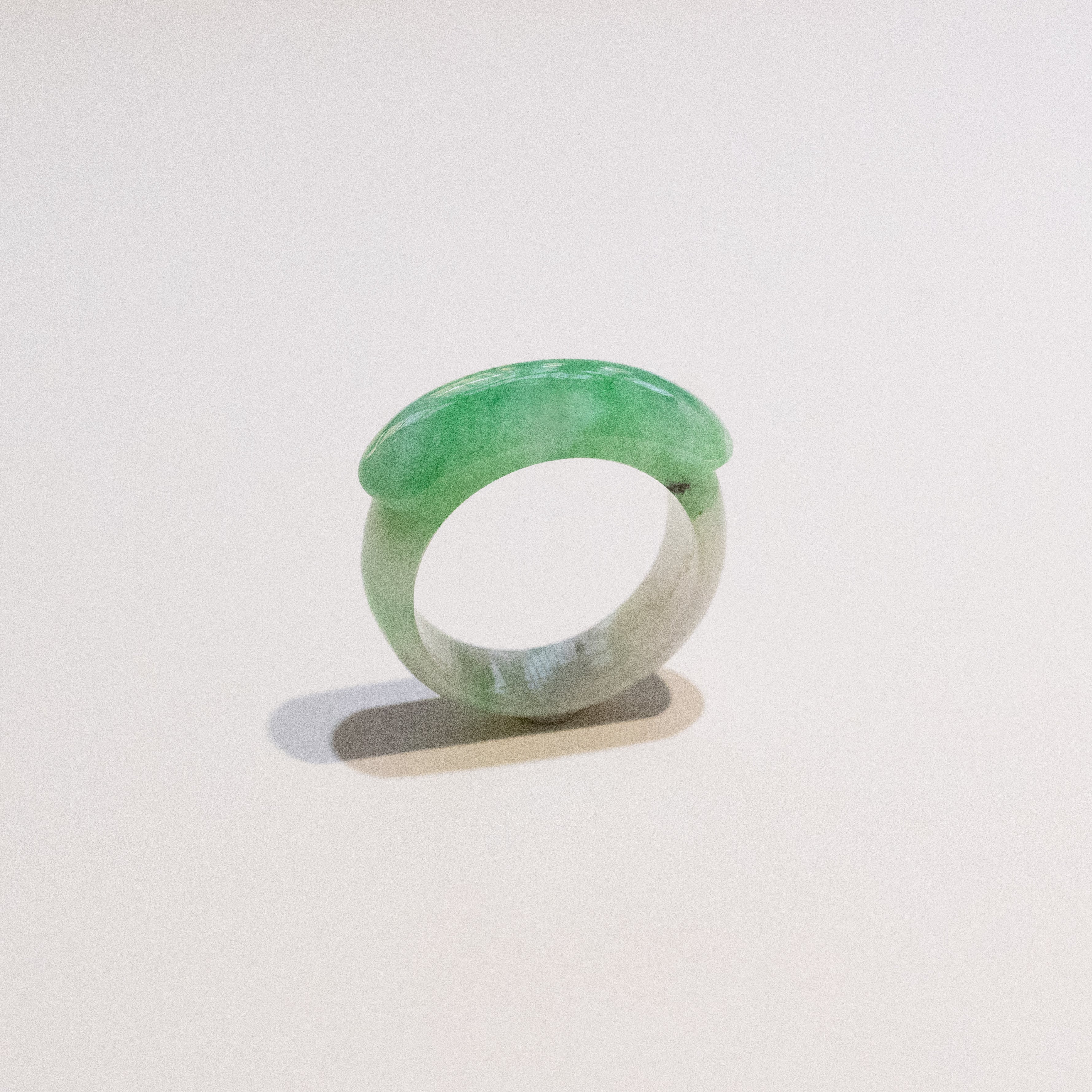 Size US 6.75 Vivid Green Burmese Jade Ring - Type A Natural Jadeite