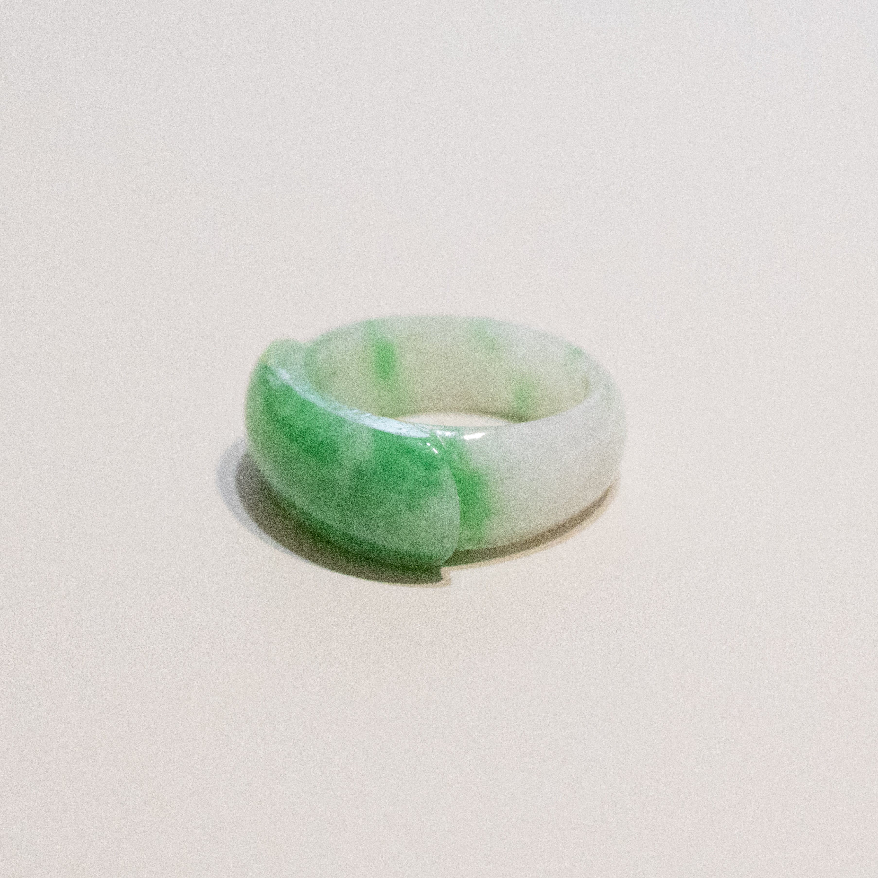 Size US 6.75 Vivid Green Burmese Jade Ring - Type A Natural Jadeite