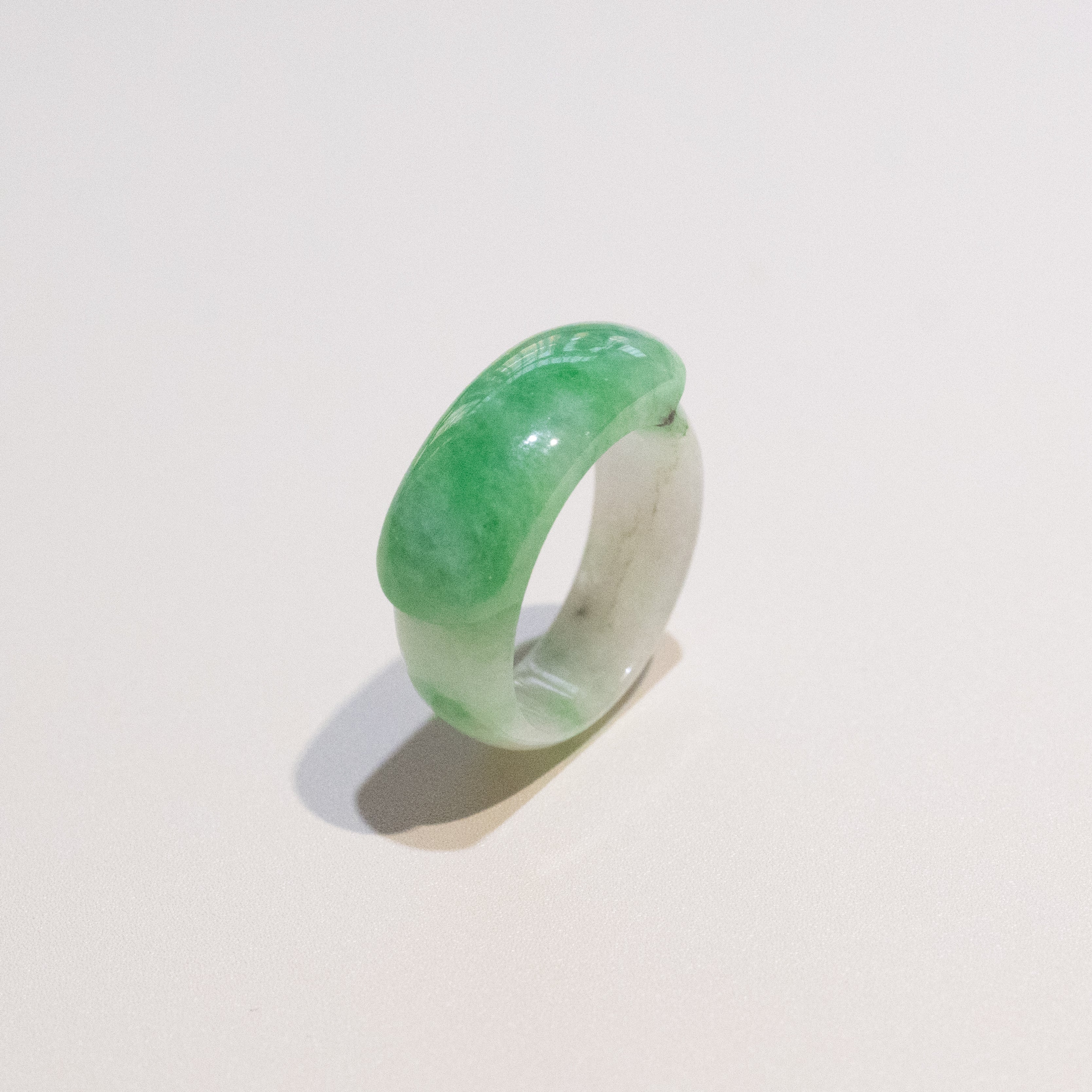 Size US 6.75 Vivid Green Burmese Jade Ring - Type A Natural Jadeite