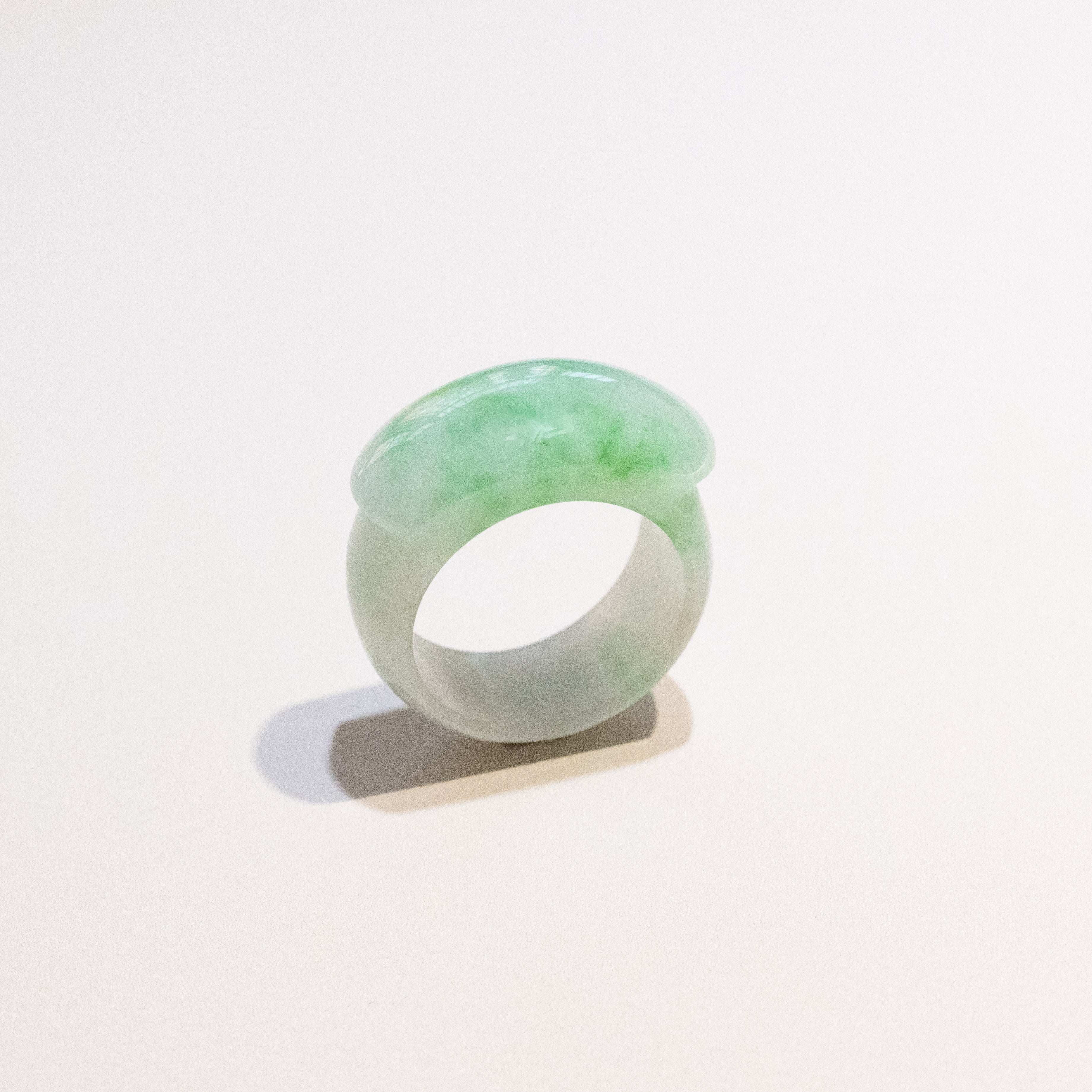 Size US 9 Vivid Green Burmese Jade Ring - Type A Natural Jadeite