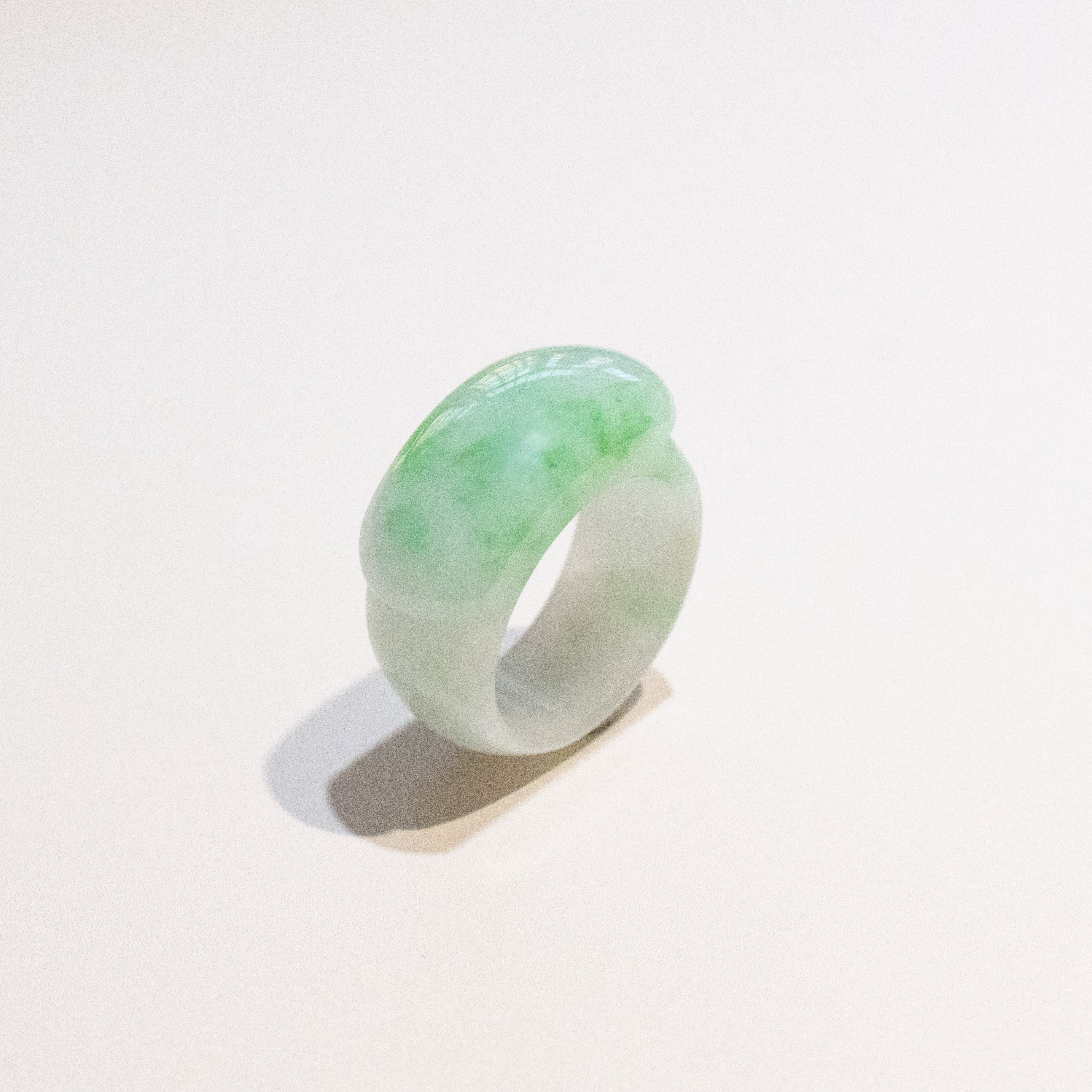 Size US 9 Vivid Green Burmese Jade Ring - Type A Natural Jadeite