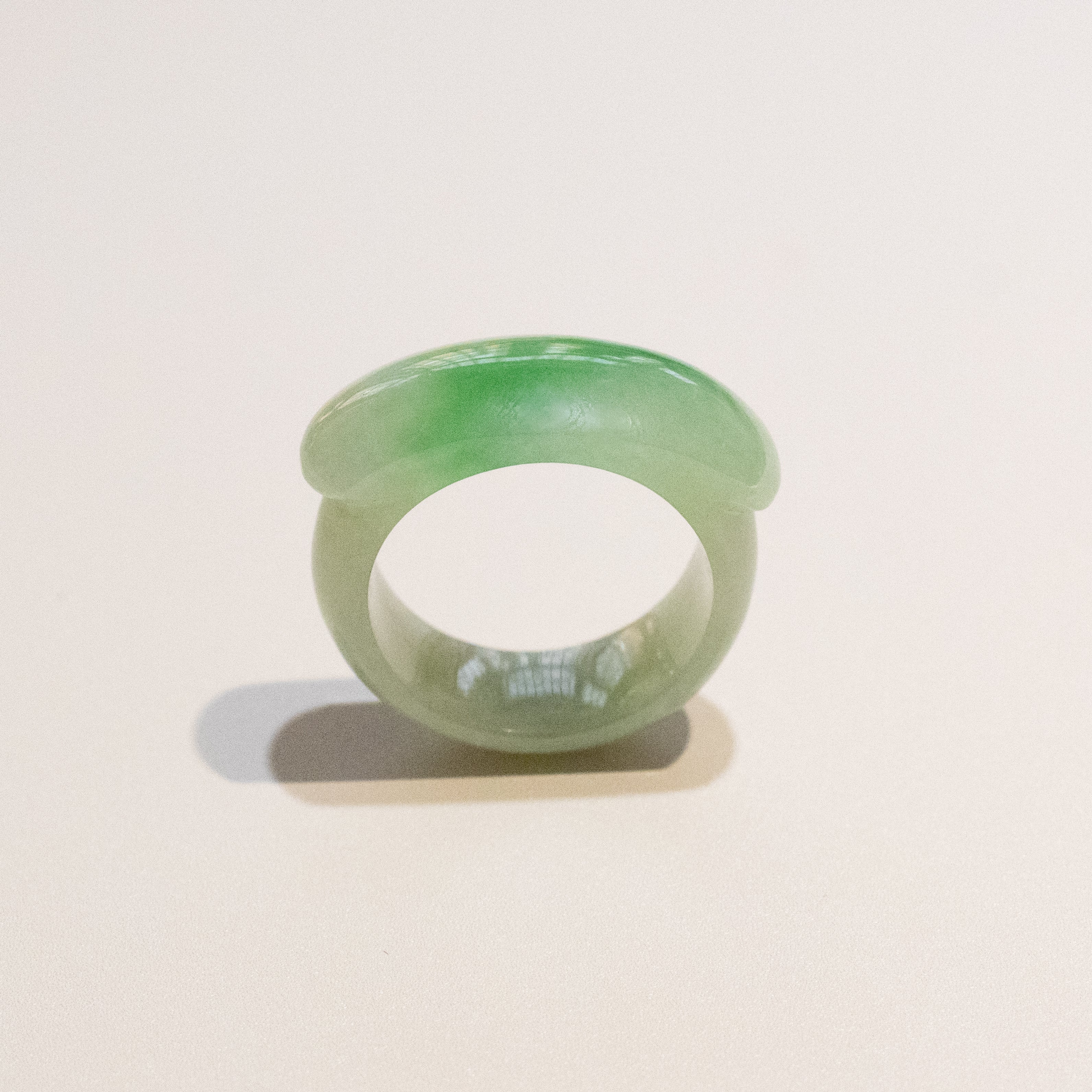 Size US 8.5 Vivid Green Burmese Jade Ring - Type A Natural Jadeite