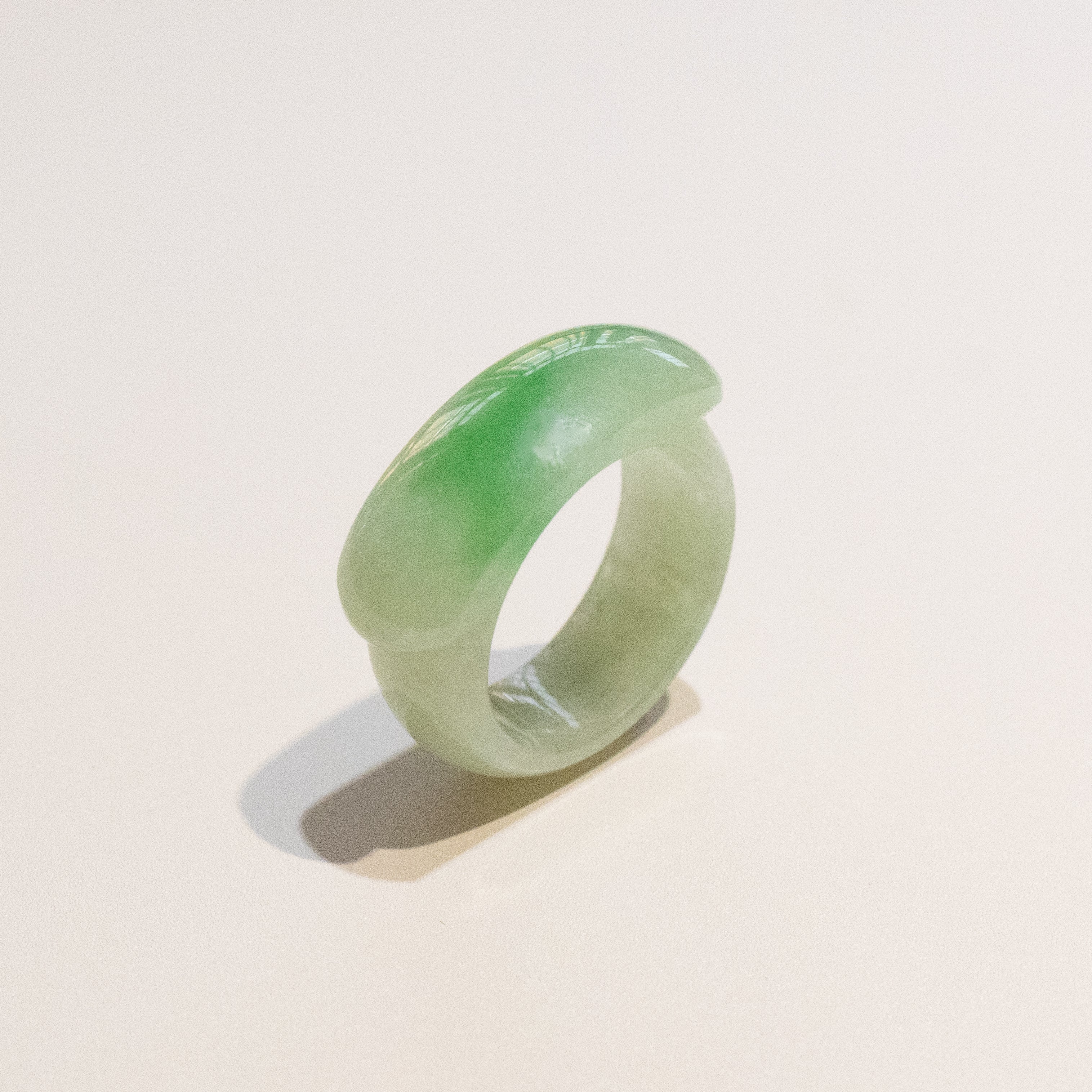 Size US 8.5 Vivid Green Burmese Jade Ring - Type A Natural Jadeite