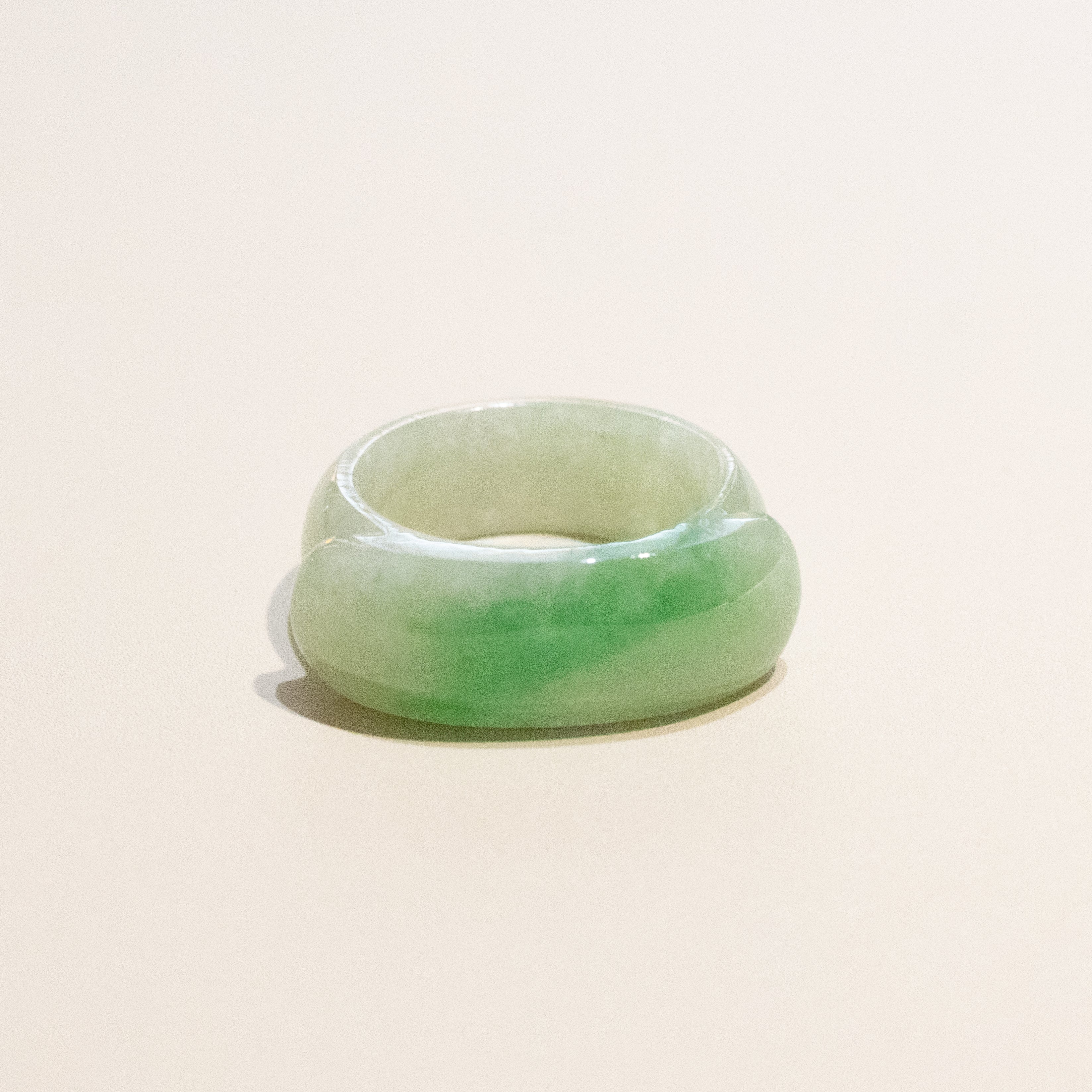 Size US 8.5 Vivid Green Burmese Jade Ring - Type A Natural Jadeite