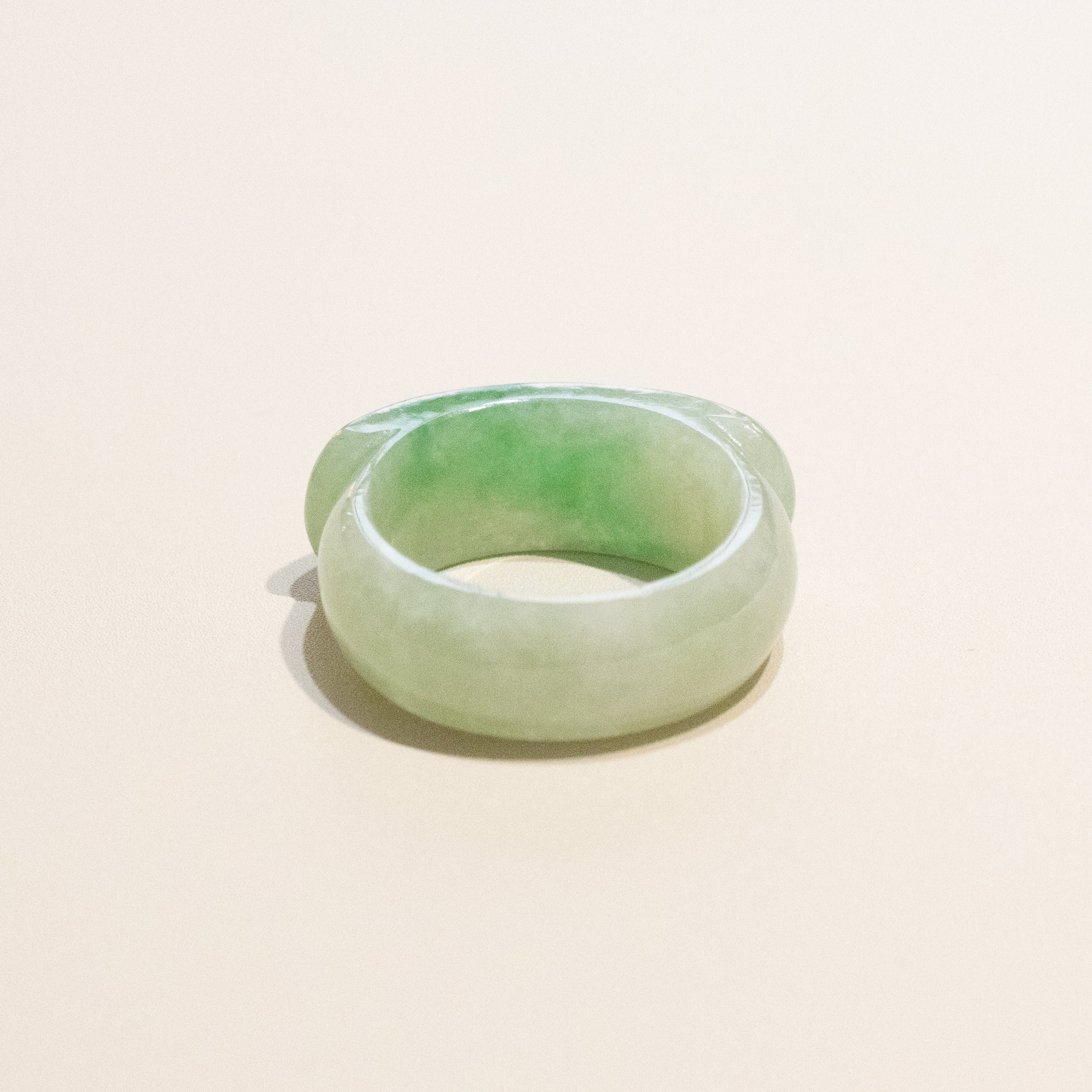 Size US 8.5 Vivid Green Burmese Jade Ring - Type A Natural Jadeite