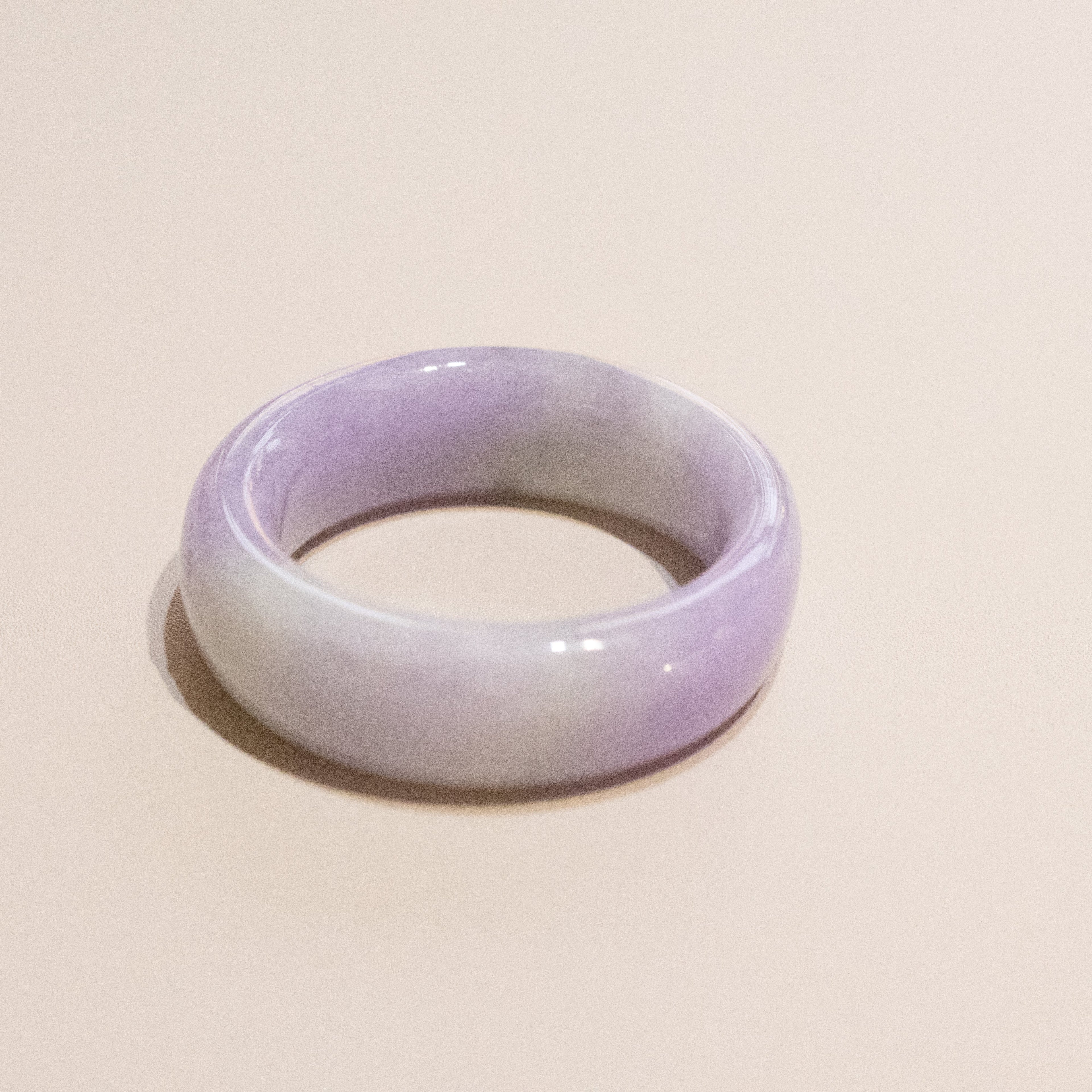 Size US 13 Intense Purple Burmese Jade Ring - Type A Natural Jadeite