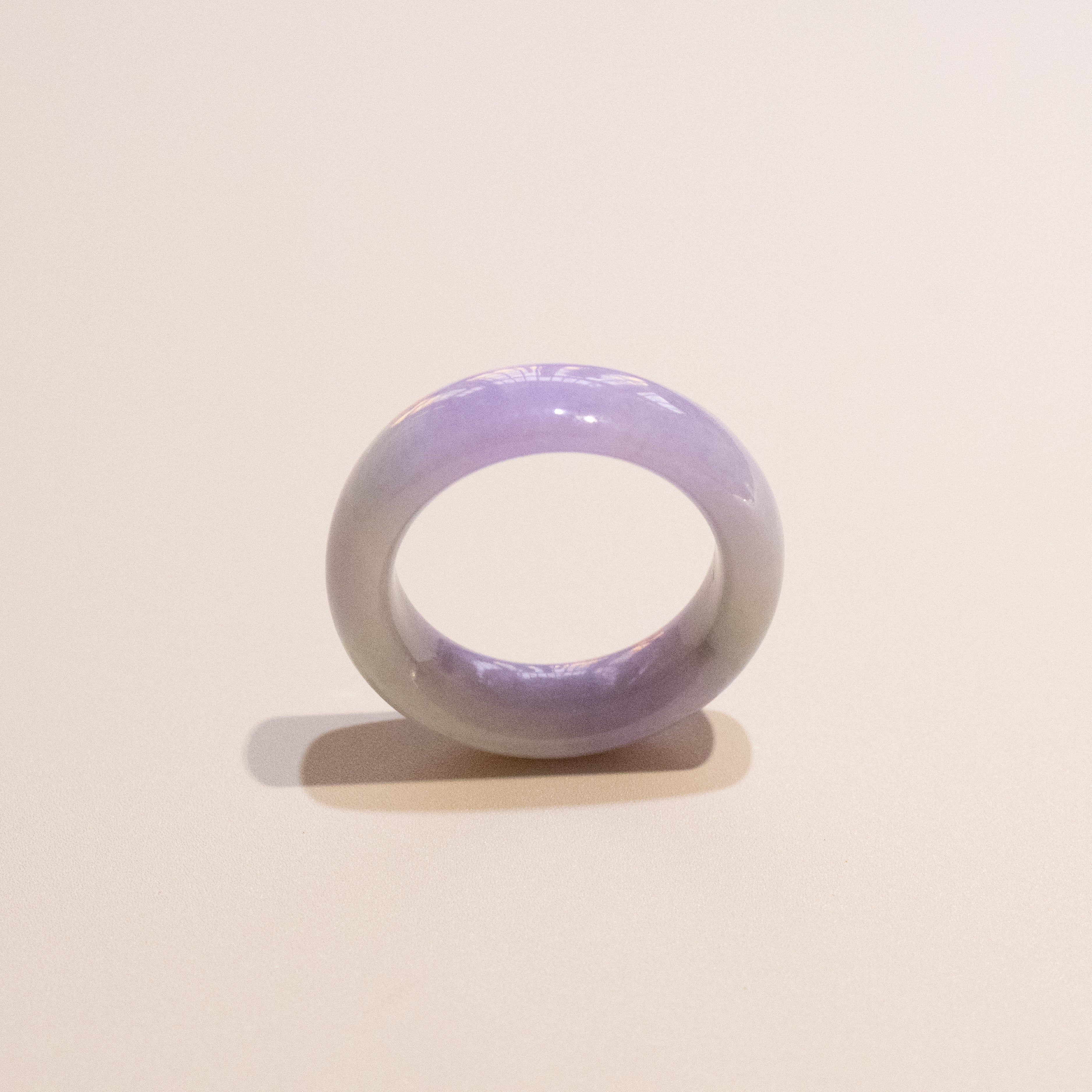 Size US 13 Intense Purple Burmese Jade Ring - Type A Natural Jadeite