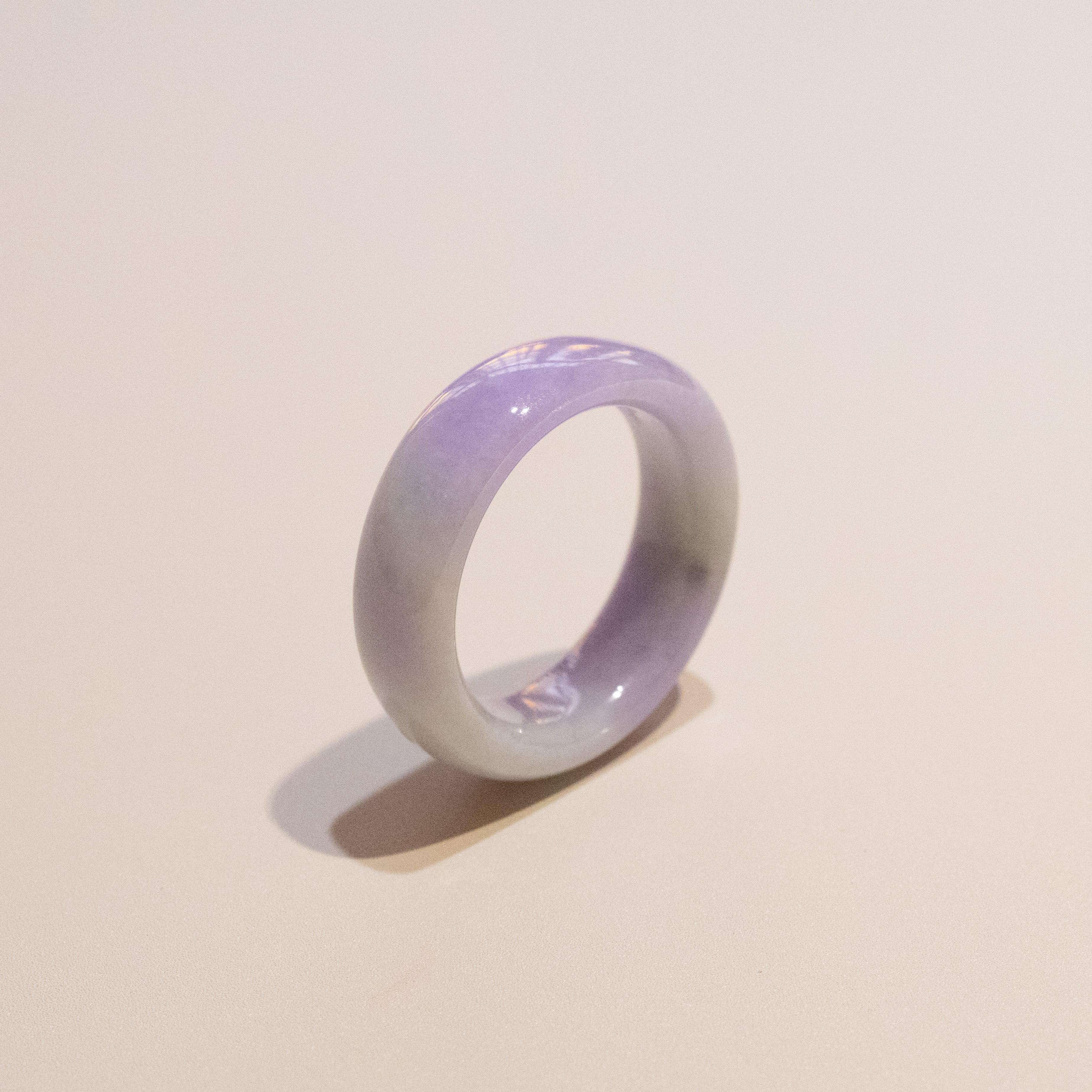 Size US 13 Intense Purple Burmese Jade Ring - Type A Natural Jadeite