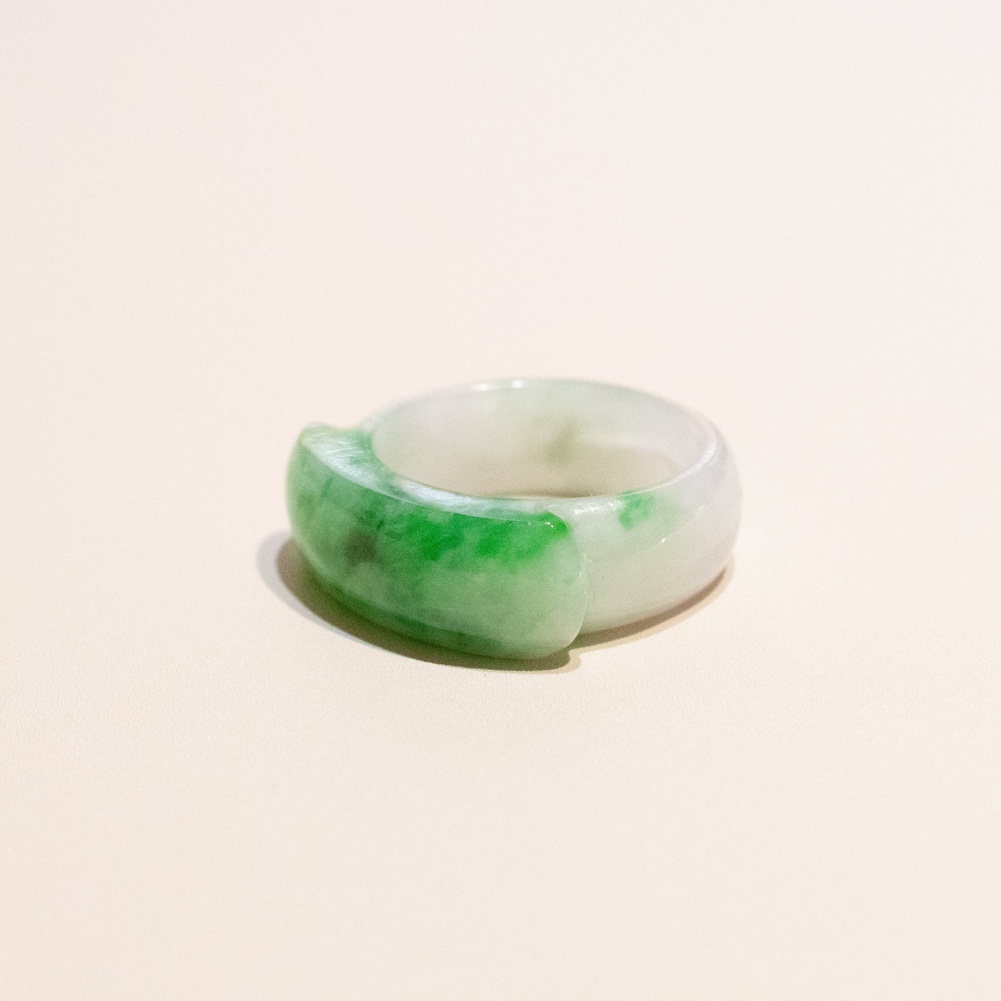 Size US 7.75 Imperial Green Burmese Jade Ring - Type A Natural Jadeite