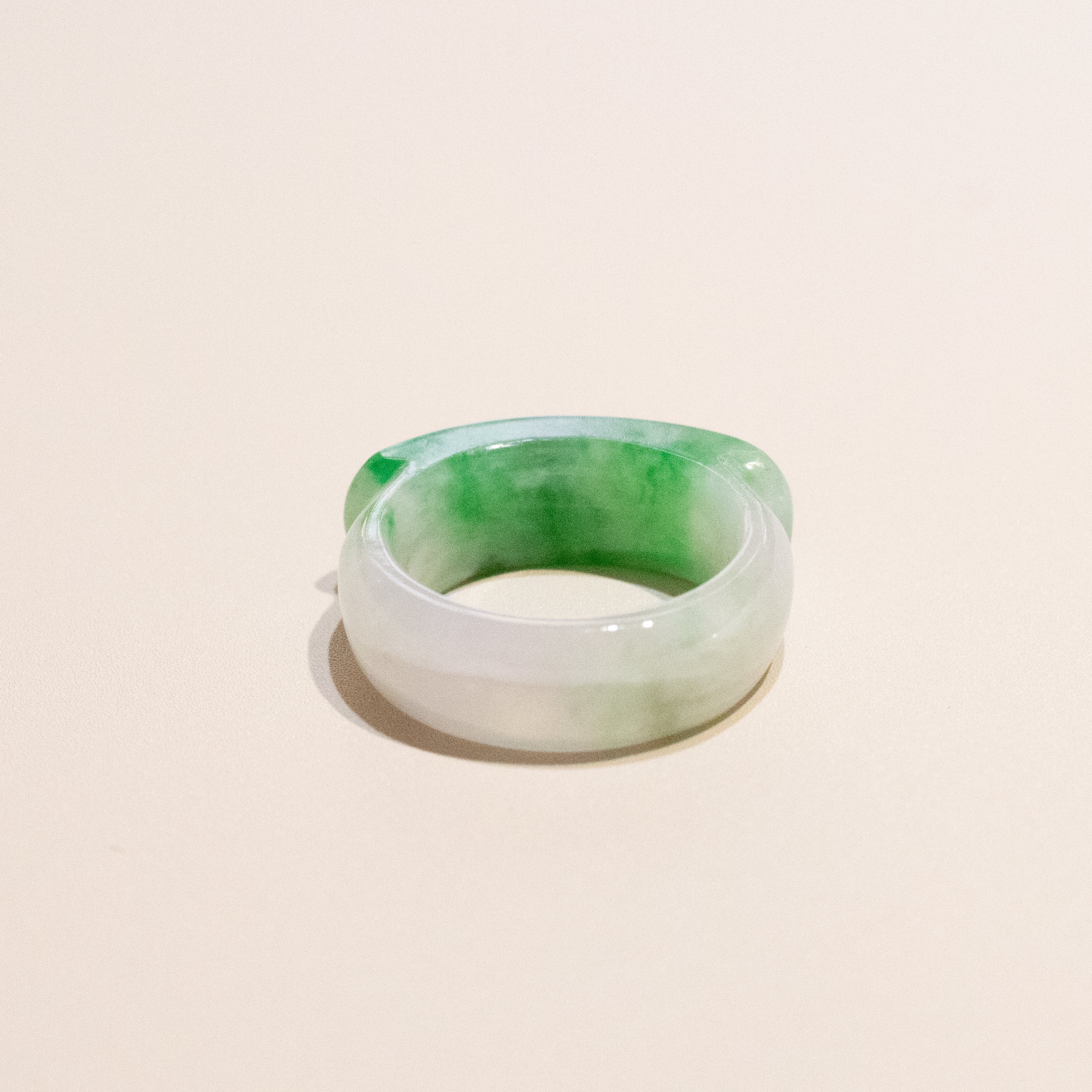 Size US 7.75 Imperial Green Burmese Jade Ring - Type A Natural Jadeite